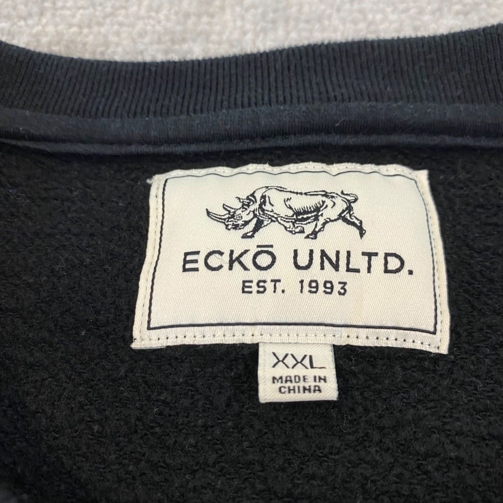 Ecko Unltd. VINTAGE Ecko Unltd Sweatshirt Mens 2XL Black Rhino Embroidered Fleece Lined Hip Hop Y2K Size US XXL / EU 58 / 5 - 3 Thumbnail