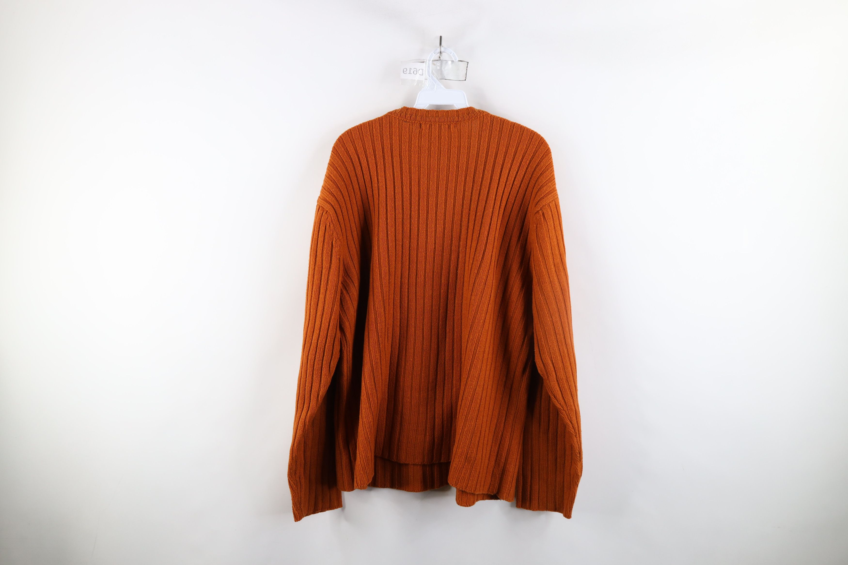 Vintage Vintage 90s Streetwear Ribbed Knit Sweater Burnt Orange Size US L / EU 52-54 / 3 - 8 Thumbnail