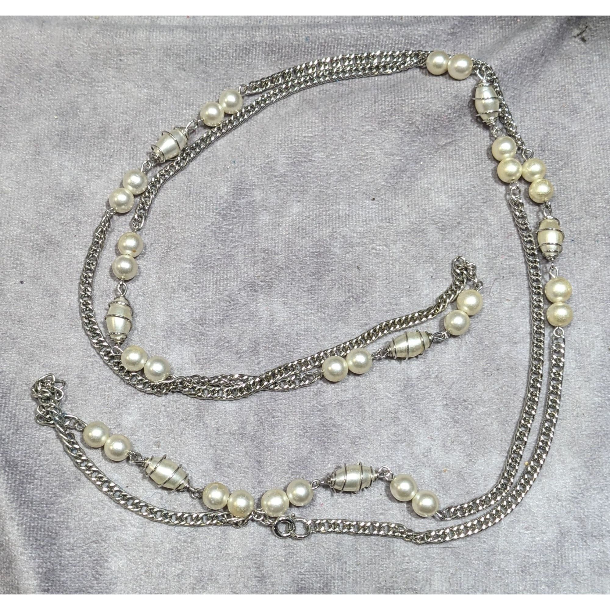 Other Vintage Wire Wrapped Faux Pearl Station Necklace Size ONE SIZE - 5 Thumbnail
