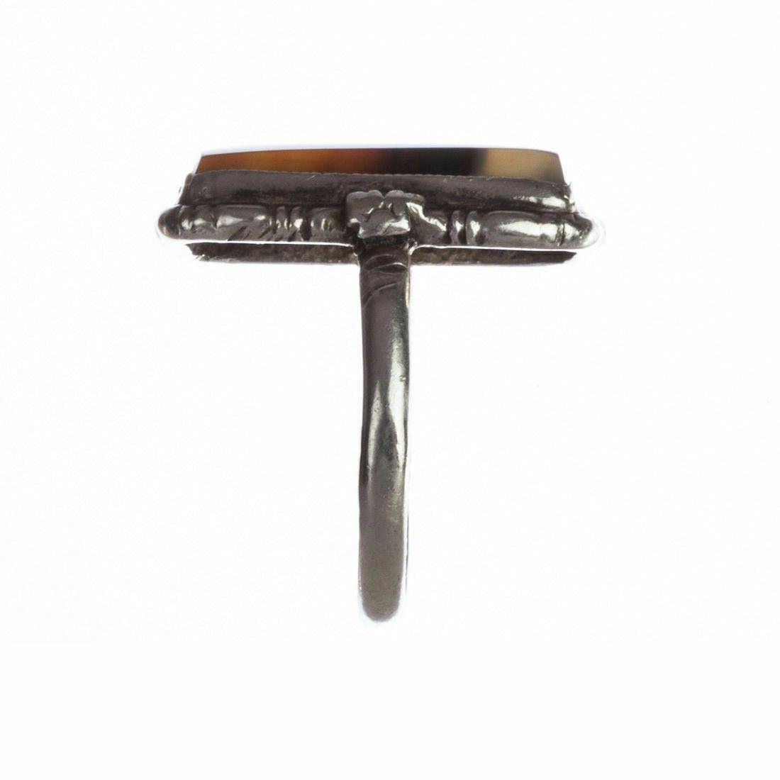 Designer Victorian Banded Agate Ring Size ONE SIZE - 4 Thumbnail