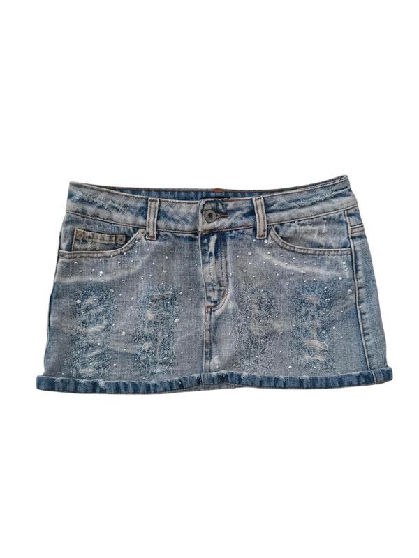 Vintage Vintage low waist denim skirt 8 Size 27" / US 4 / IT 40 - 1 Thumbnail