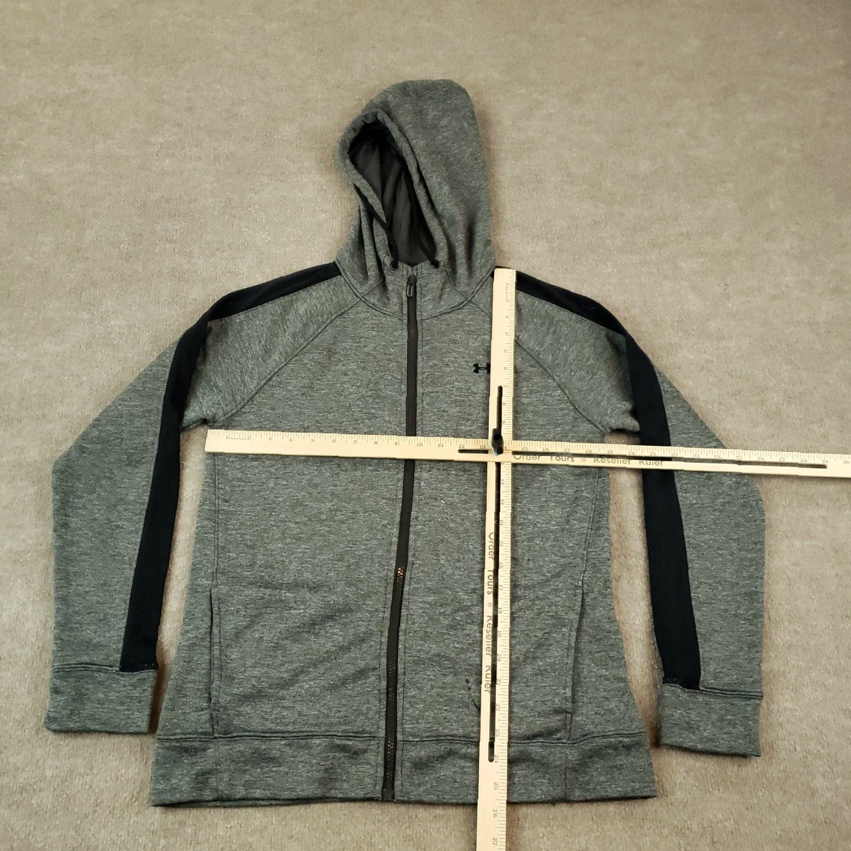 Under Armour Under Armour Mens Large Gray Full Zip Hoodie Long Sleeve Hooded Fitness Jacket Size US M / EU 48-50 / 2 - 2 Thumbnail