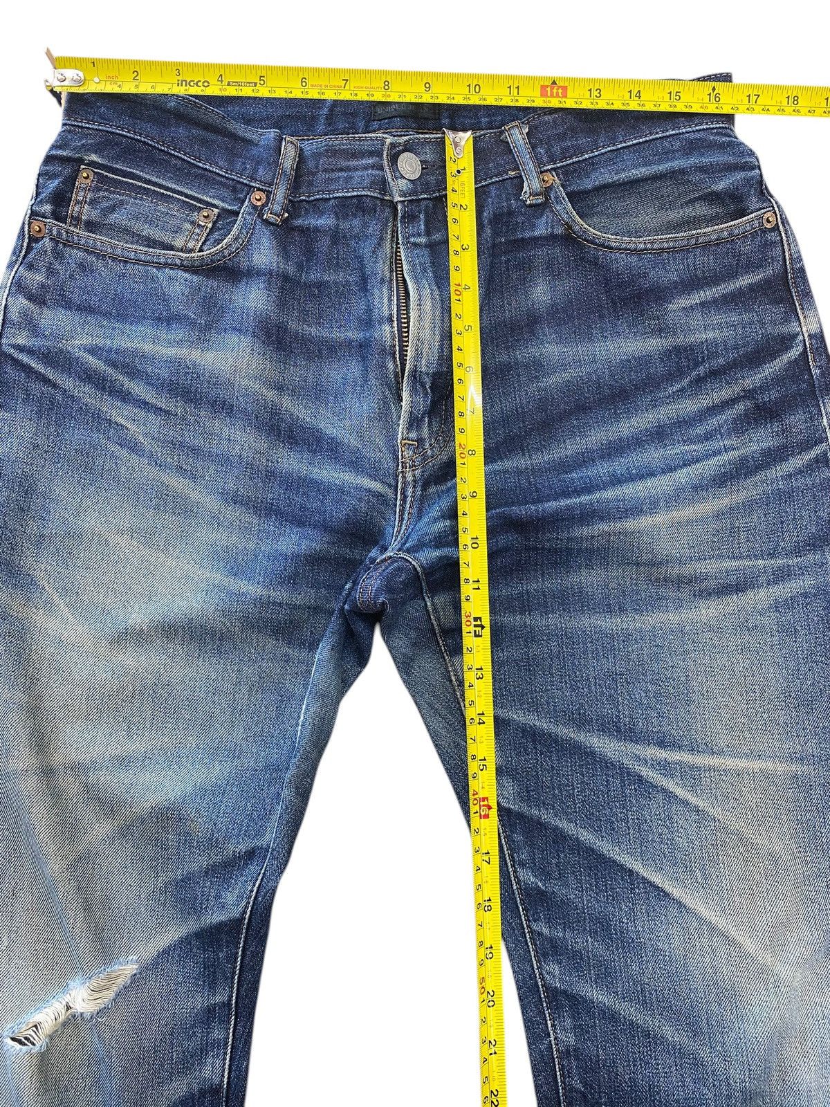 Uniqlo Uniqlo X Selvedge Faded Wash Straight Leg Jeans Size US 33 - 6 Thumbnail