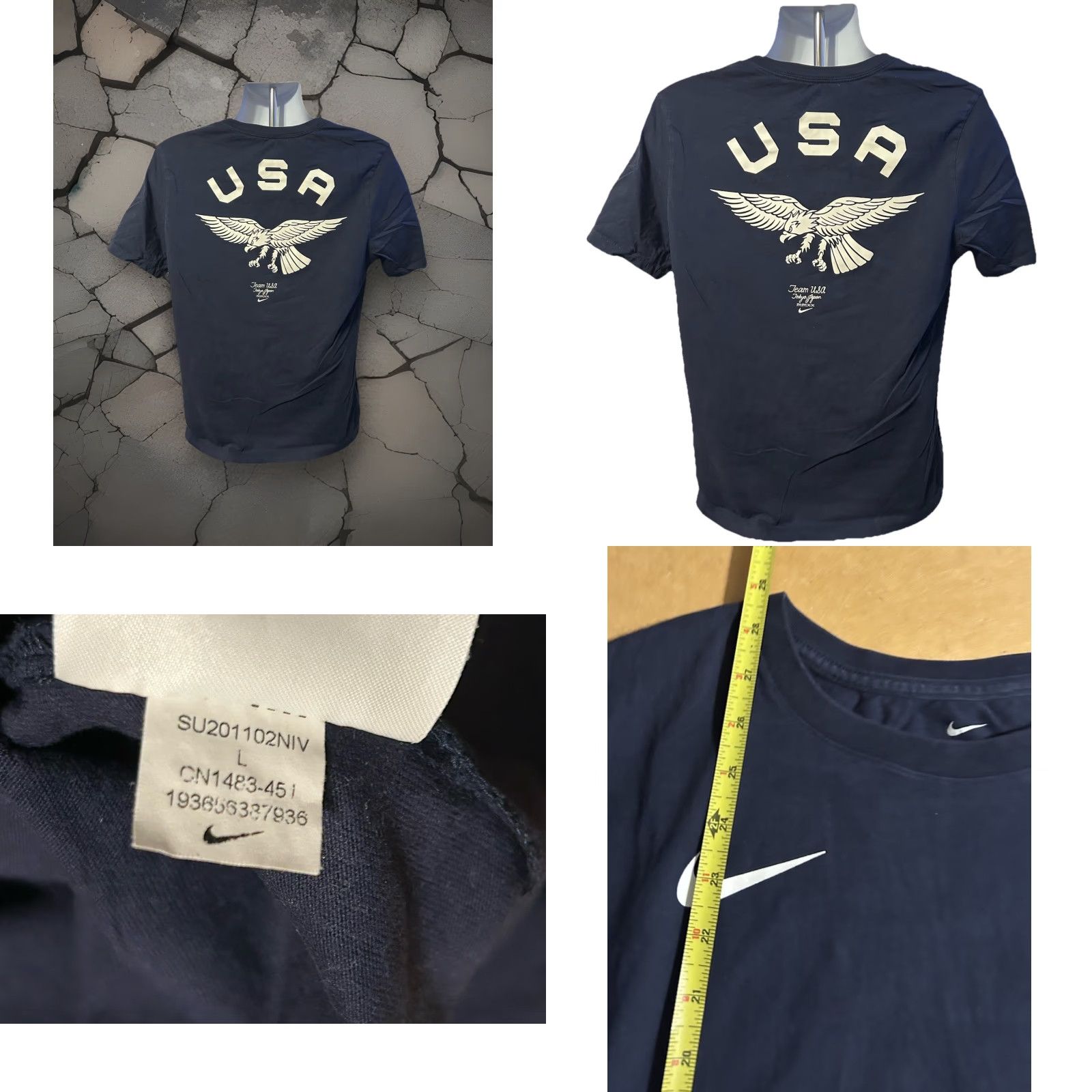Nike Nike Team USA The Nike Tee Shirt Men Large Navy Blue Eagle Tee Shirt Crew Neck Short Sleeve Graphic Print USA Olympics MENS L Navy Blue Size US L / EU 52-54 / 3 - 8 Thumbnail