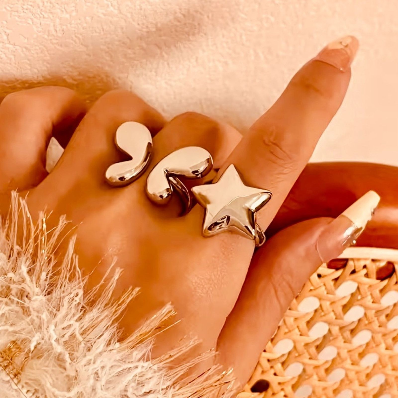 Other Butterfly Star Silver Opening Rings for Women size 7-8 Size ONE SIZE - 1 Thumbnail