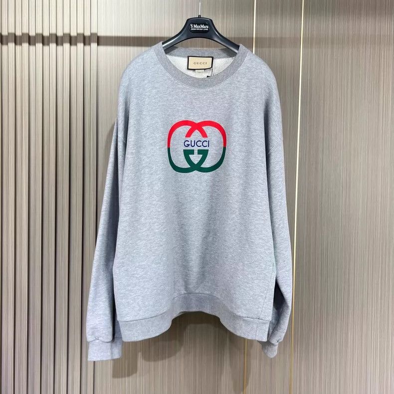 Gucci Gray Double G Logo Sweatshirt- DMC