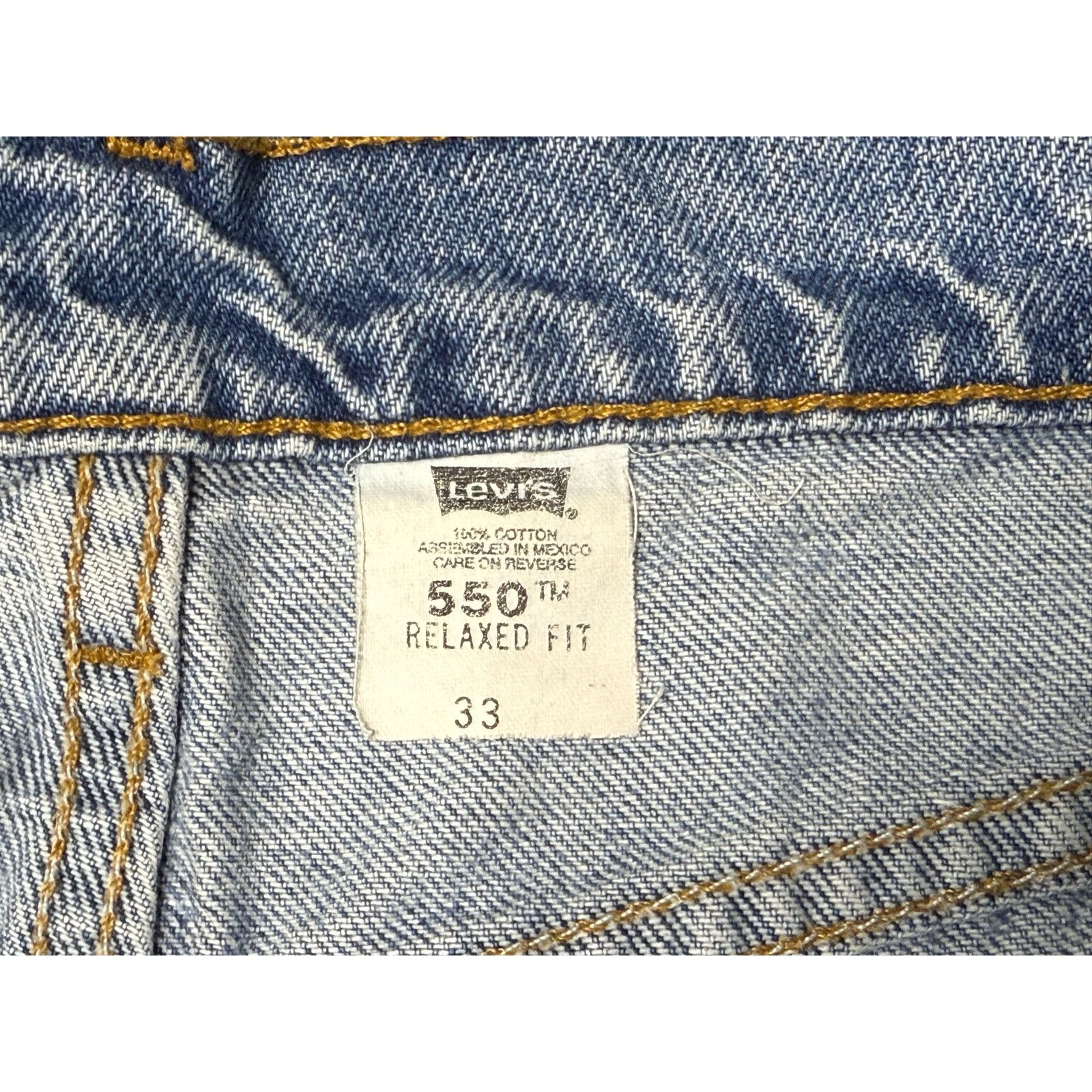 Levi's × Levi's Vintage Clothing × Vintage Vintage 90s Levi’s 550 Relaxed Fit Orange Tab Jean Shorts 33 Size US 33 - 3 Thumbnail