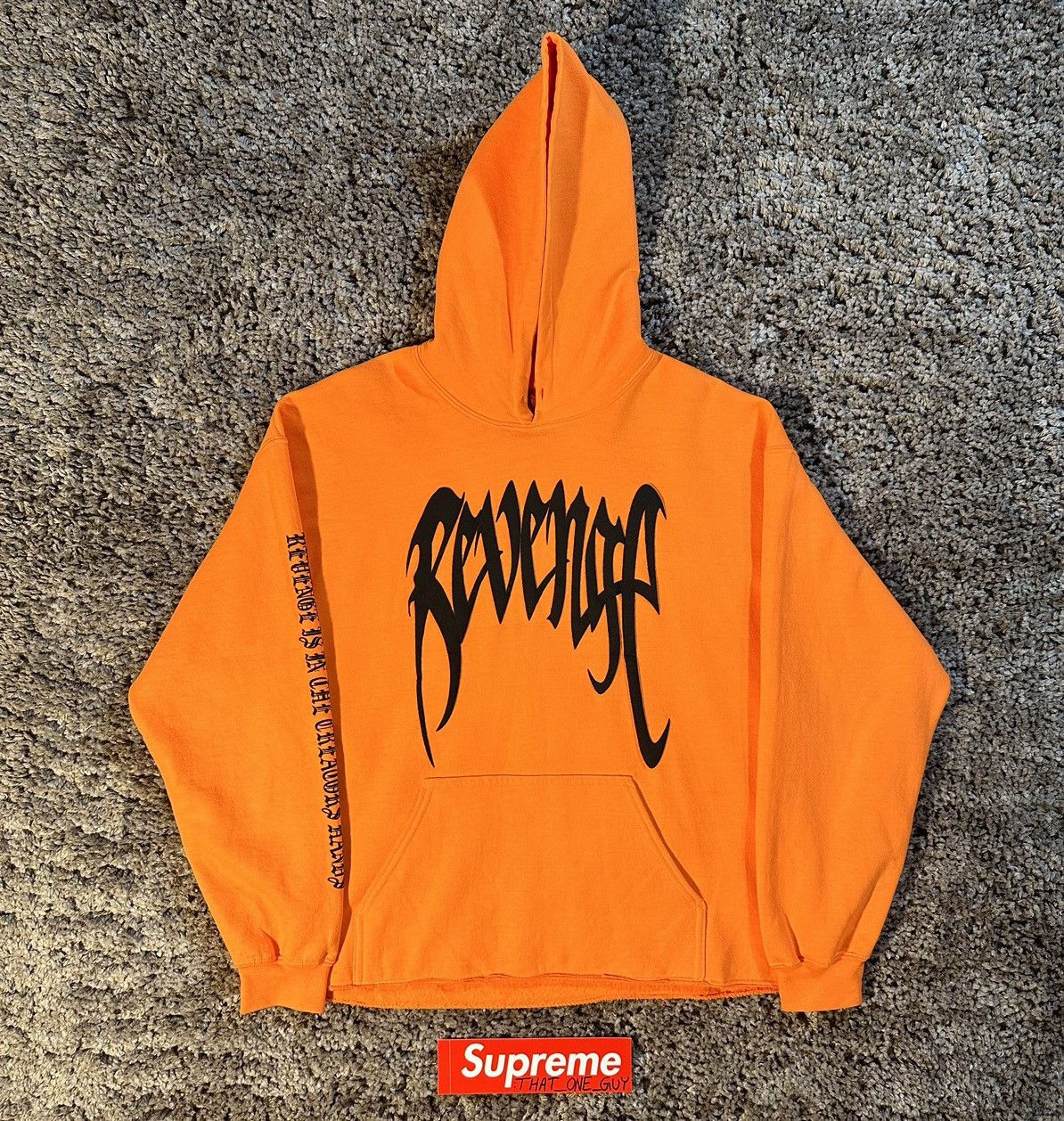 Image of Revenge Kill Hoodie OG in Orange/Black, Men's (Size 2XL)