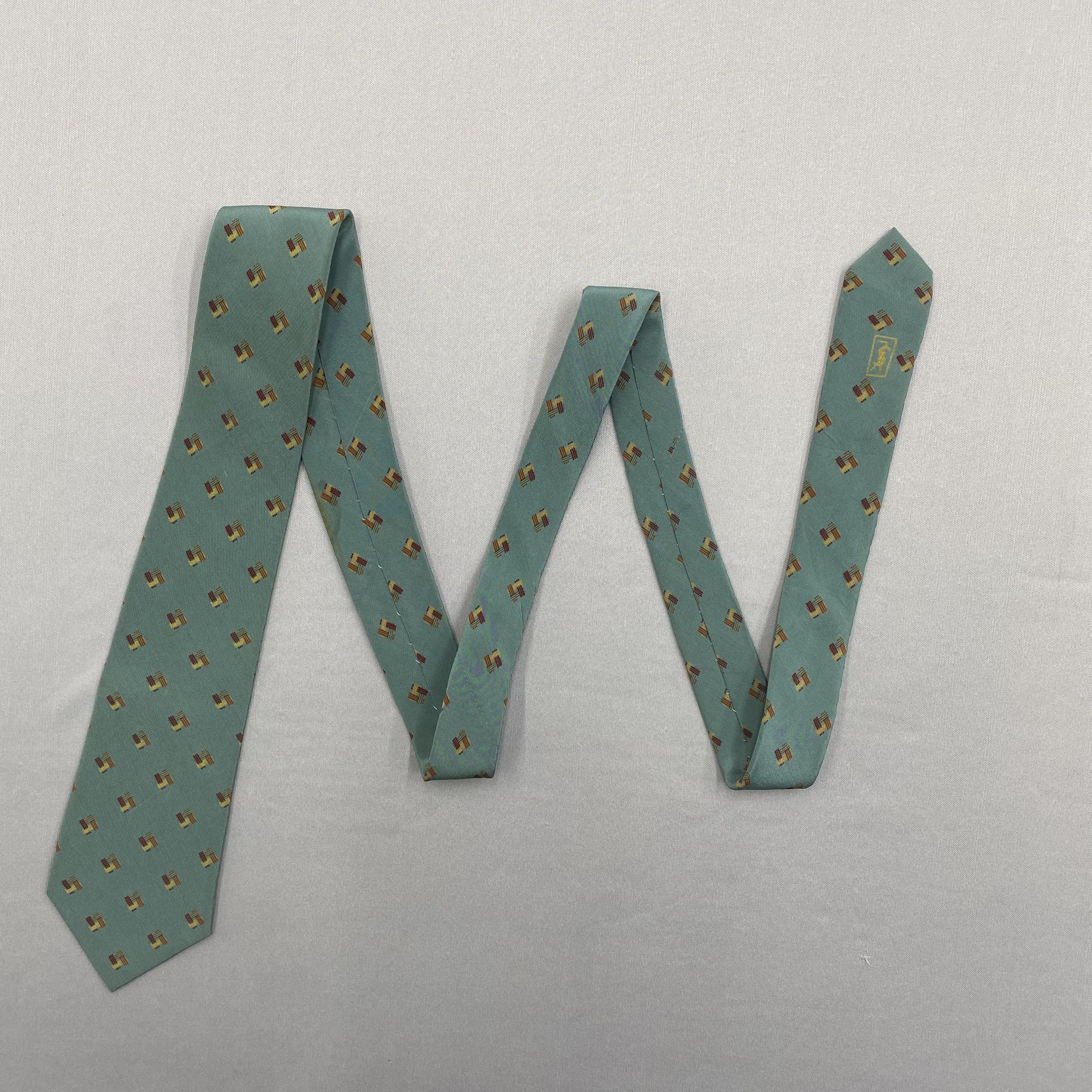 Japanese Brand Vintage Yves Saint Laurent SILK Necktie Cravate Pure Silk Size ONE SIZE - 5 Thumbnail