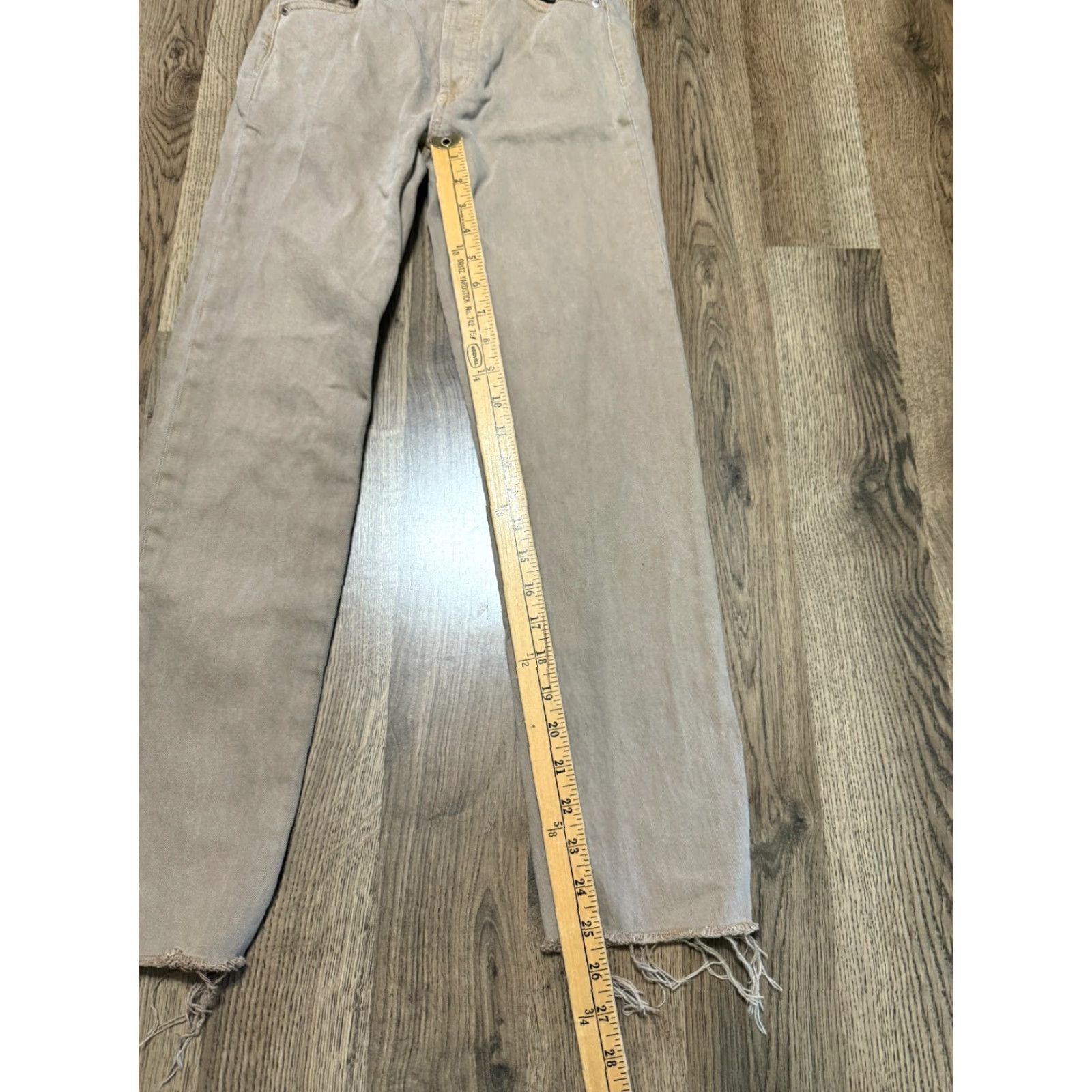 Gap VINTAGE GAP Jeans, Cheeky Straight High Rise, 24/00R, Brown, Raw Hem, 25 in Inseam, 5-Pocket Design, Denim, Regular, Women Size 42" / US 20 - 5 Thumbnail