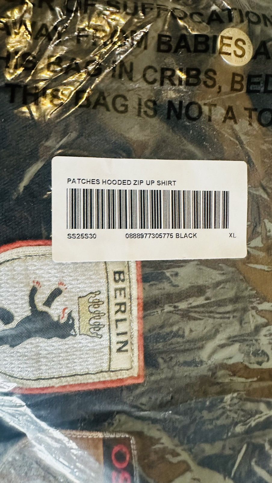 Supreme Supreme patches hooded Zip up shirt (black) (XL) Size US XL / EU 56 / 4 - 5 Thumbnail