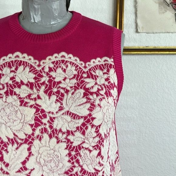 Valentino Valentino Knit Lace Print Sleeveless Shift Tent Dress Size M / US 6-8 / IT 42-44 - 2 Thumbnail