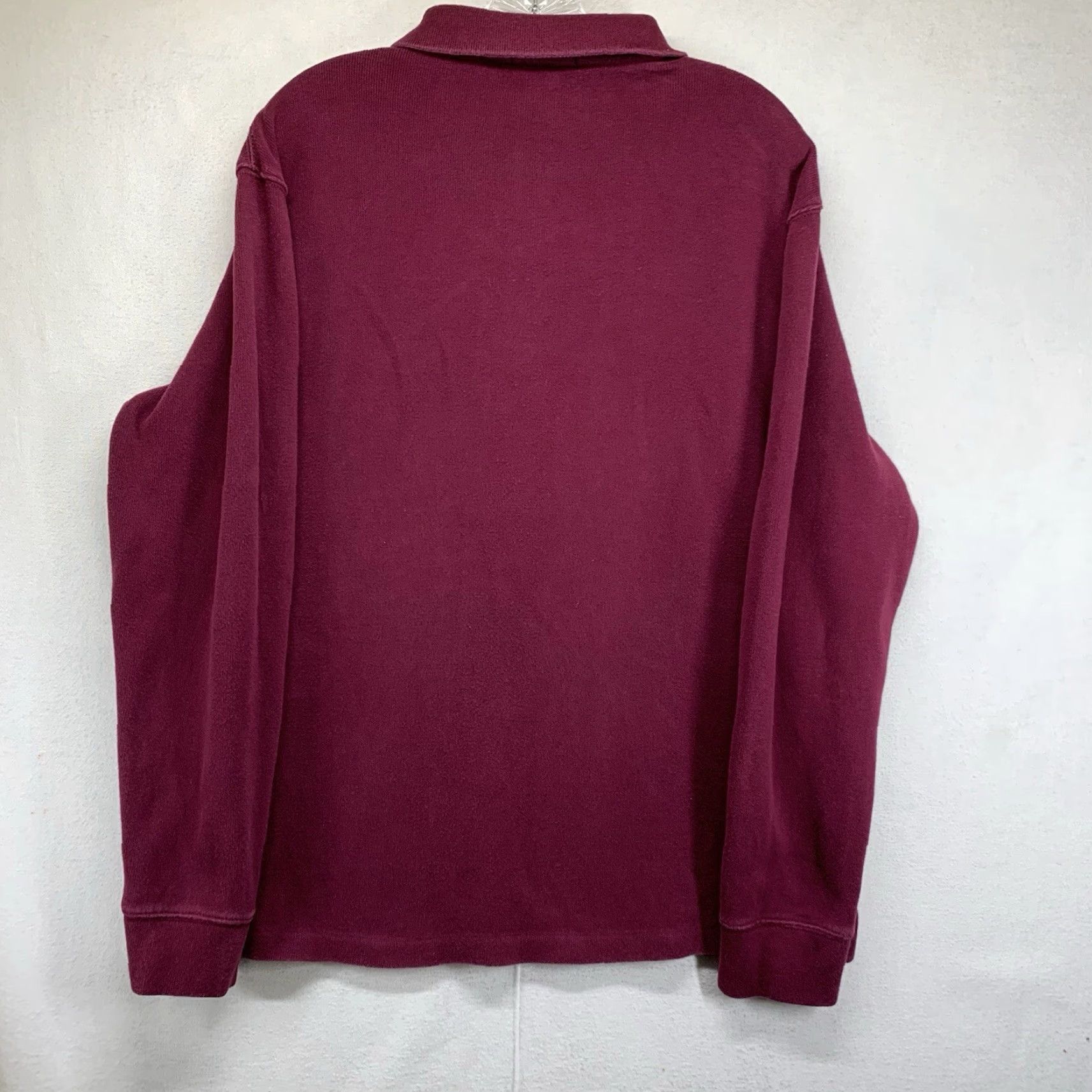 Polo Ralph Lauren VINTAGE Polo Ralph Lauren Sweater Shirt Men Large Red 1/4 Zip Embroidered Knit Mock Neck Casual Size US L / EU 52-54 / 3 - 3 Thumbnail