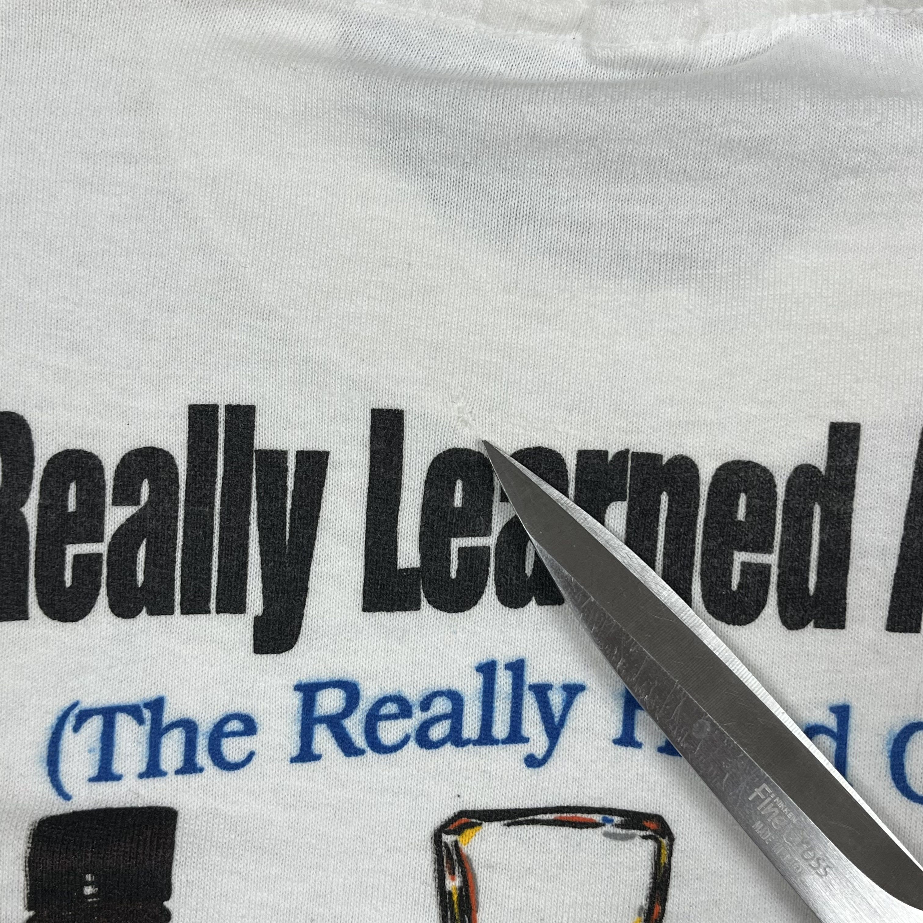 Vintage Vintage “What I Really Learned” Alcohol Funny T Shirt 1994 Size US M / EU 48-50 / 2 - 22 Thumbnail