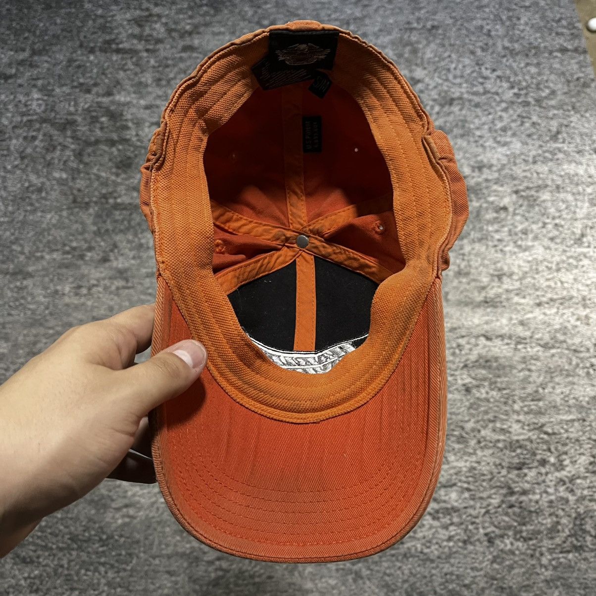 Harley Davidson Vintage Harley Davidson Orange Embroidered Fitted Hat S/M Size ONE SIZE - 6 Thumbnail