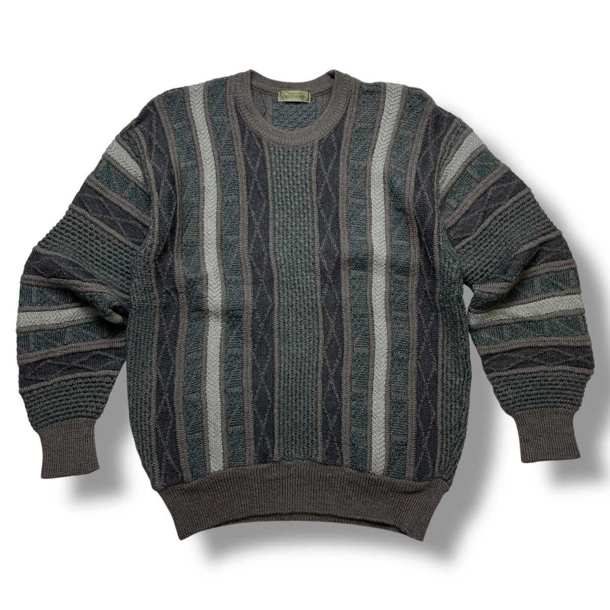 Designer Emilio Rimini coogi style cable knitwear Size US L / EU 52-54 / 3 - 2 Thumbnail