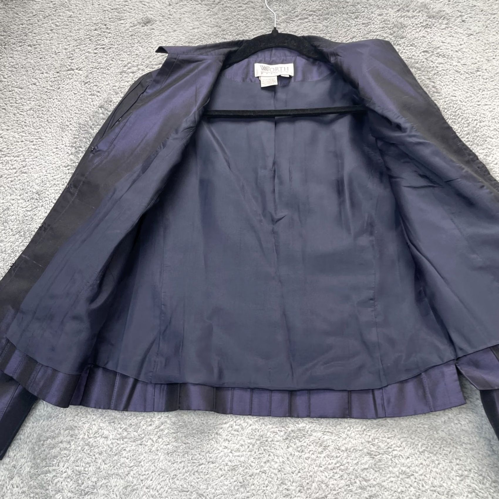 Vintage VTG Worth Top Blouse Shirt Purple Silk Lined 8P Petite Collared Long Sleeve Dry Clean Only Womens Size M / US 6-8 / IT 42-44 - 3 Thumbnail