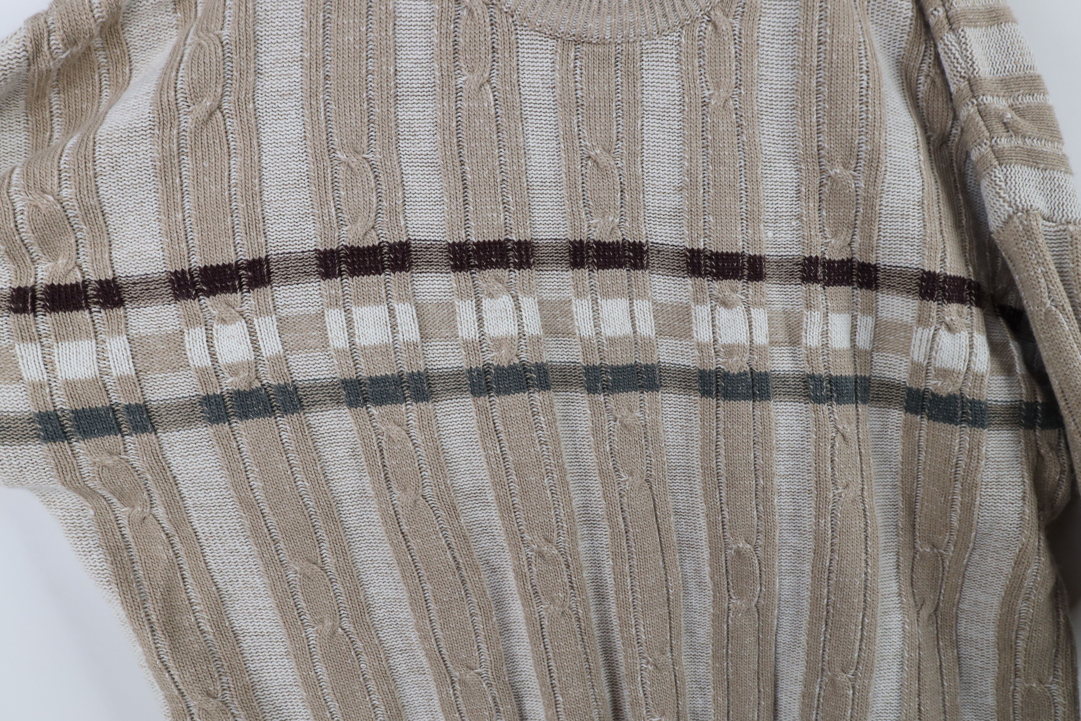 Vintage Vintage 90s Streetwear Cable Ribbed Knit Crewneck Sweater Size US L / EU 52-54 / 3 - 4 Thumbnail