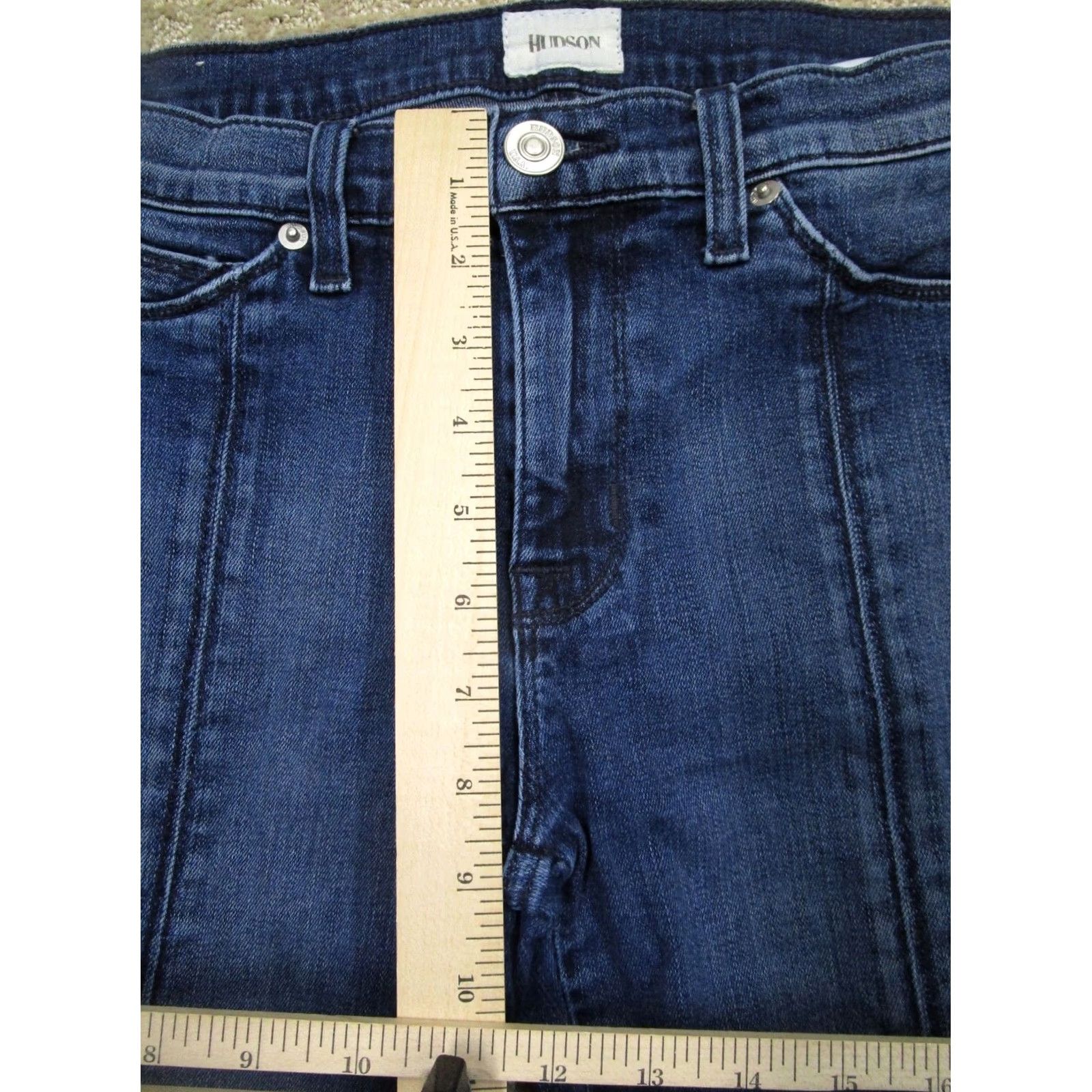 Hudson Hudson Jeans Women 27 Blue Skinny Ankle Pants Lace Up Dark Wash Denim Crop 5-Pocket Regular Rise Shoes Mens Womens Size 27" / US 4 / IT 40 - 6 Thumbnail