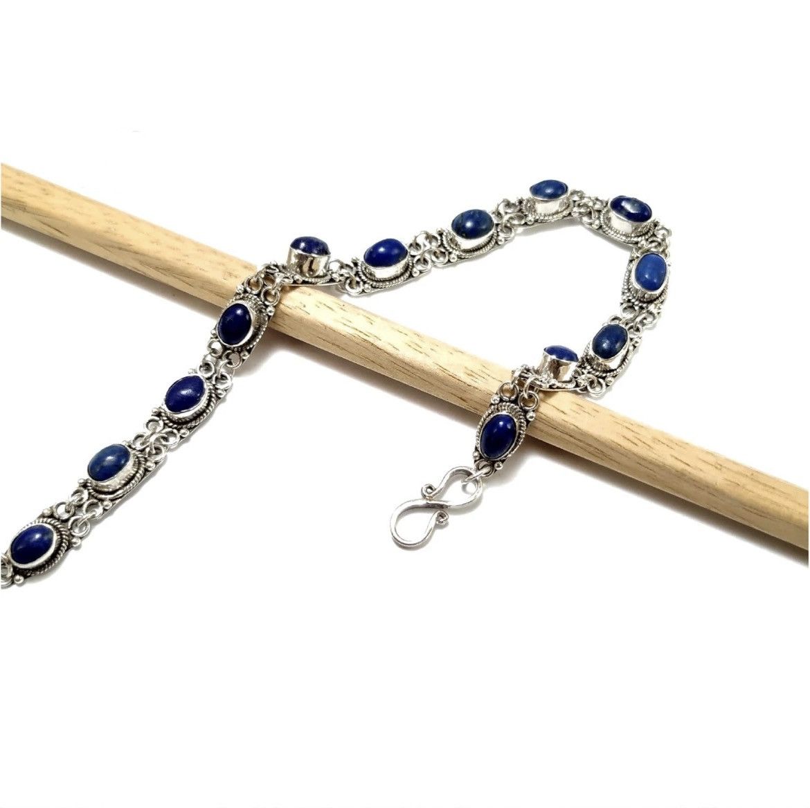 Handmade Lapiz Stone Bracelet Silver Sterling 925 Size ONE SIZE - 2 Thumbnail