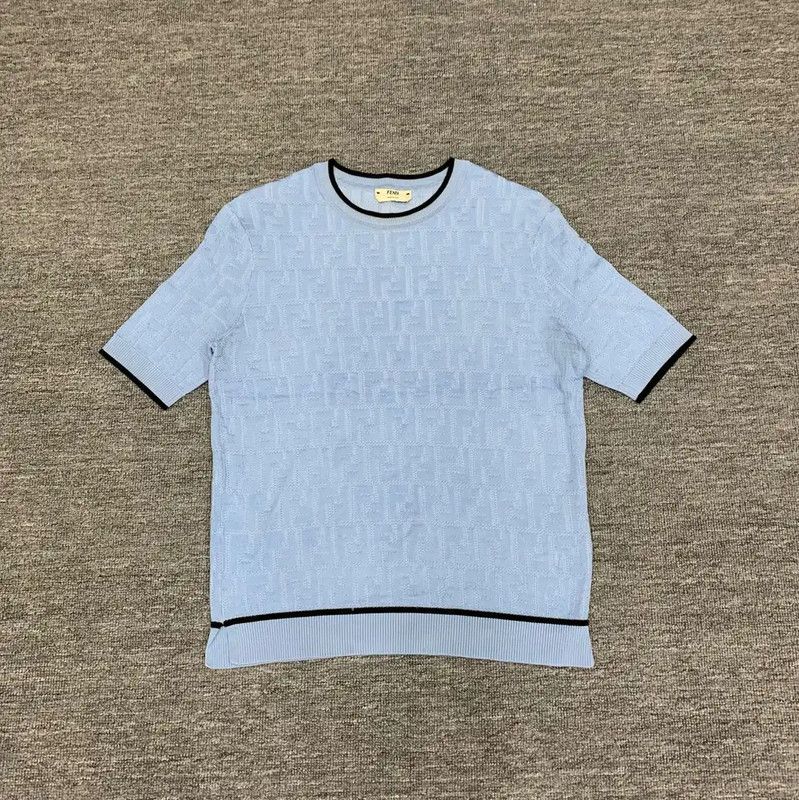 Fendi Fendi Blue Cotton Women's T-Shirt 0089 Size L / US 10 / IT 46 - 1 Thumbnail