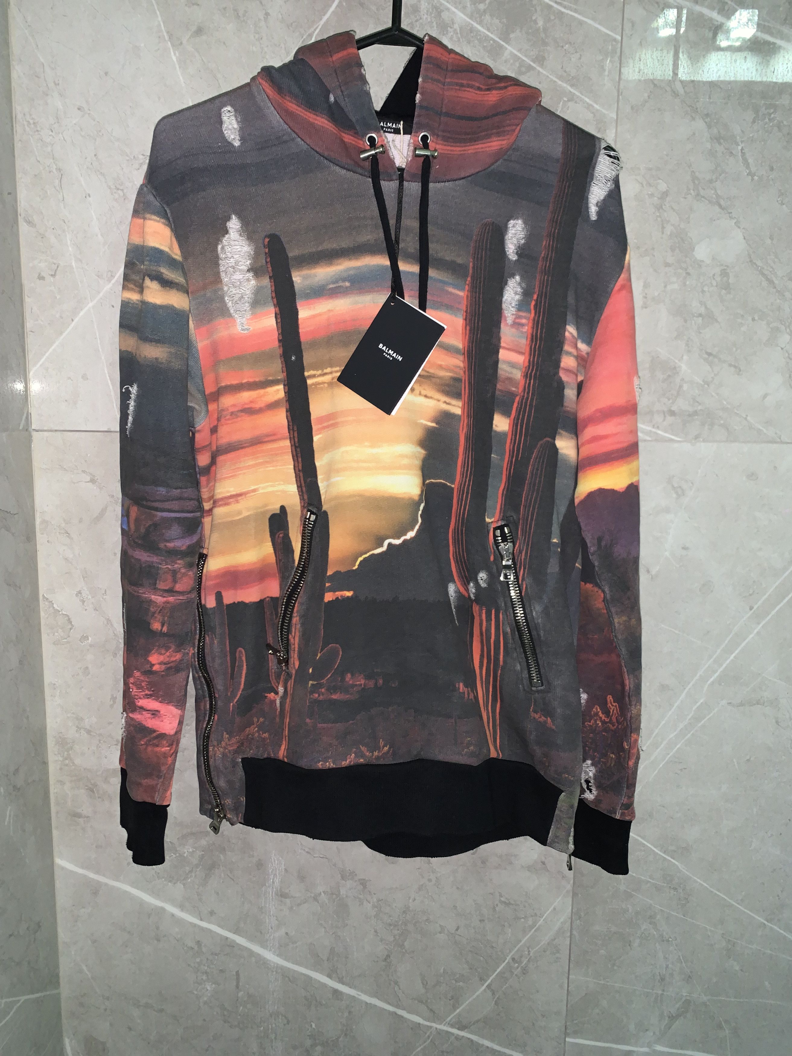 image of Balmain Grand Canyon Graphic Print Hoodie, Men's (Size Small)
