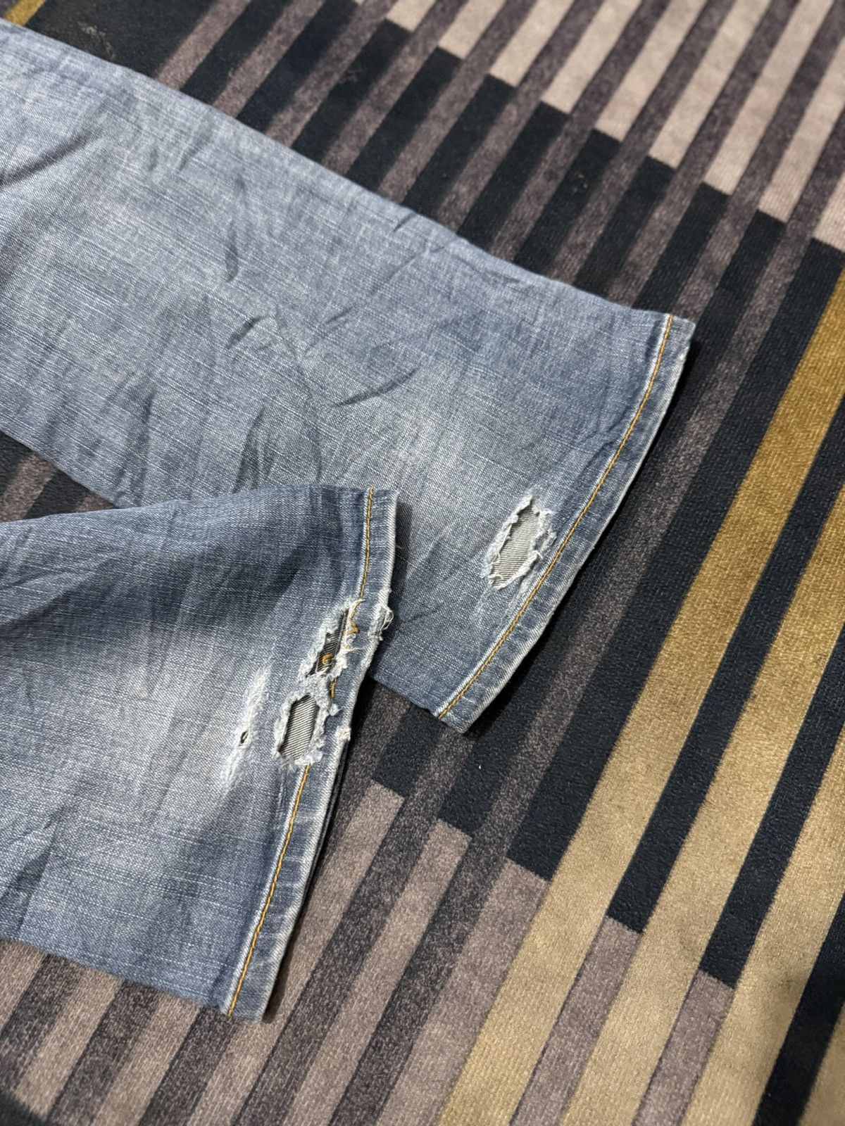 If Six Was Nine BLUE RAGS BOOT CUT DENIM PANTS Size US 28 / EU 44 - 7 Thumbnail