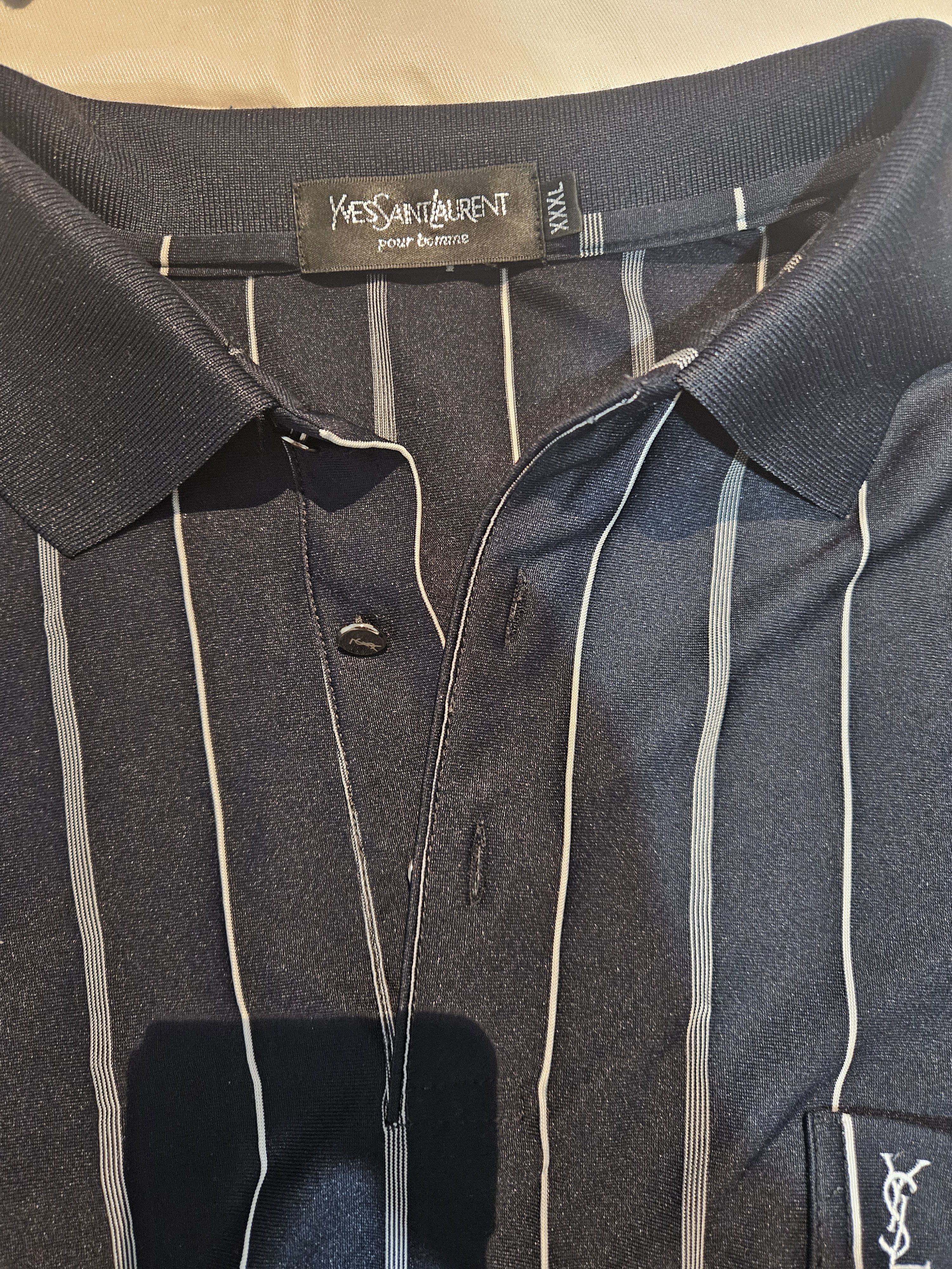 Yves Saint Laurent YSL Striped Polo Shirt Size US XXL / EU 58 / 5 - 3 Thumbnail