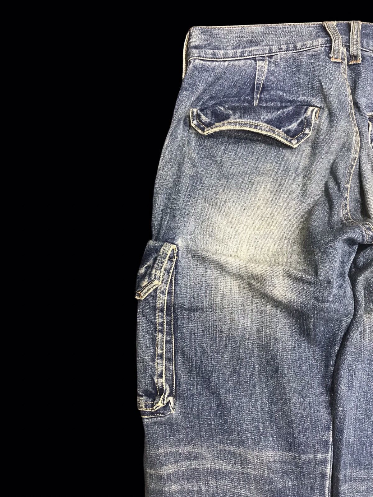 Global Work 💥JAPAN STYLE💥RARE GLOBAL WORK BLUE WASH CARGO DENIM F211 Size US 30 / EU 46 - 13 Thumbnail