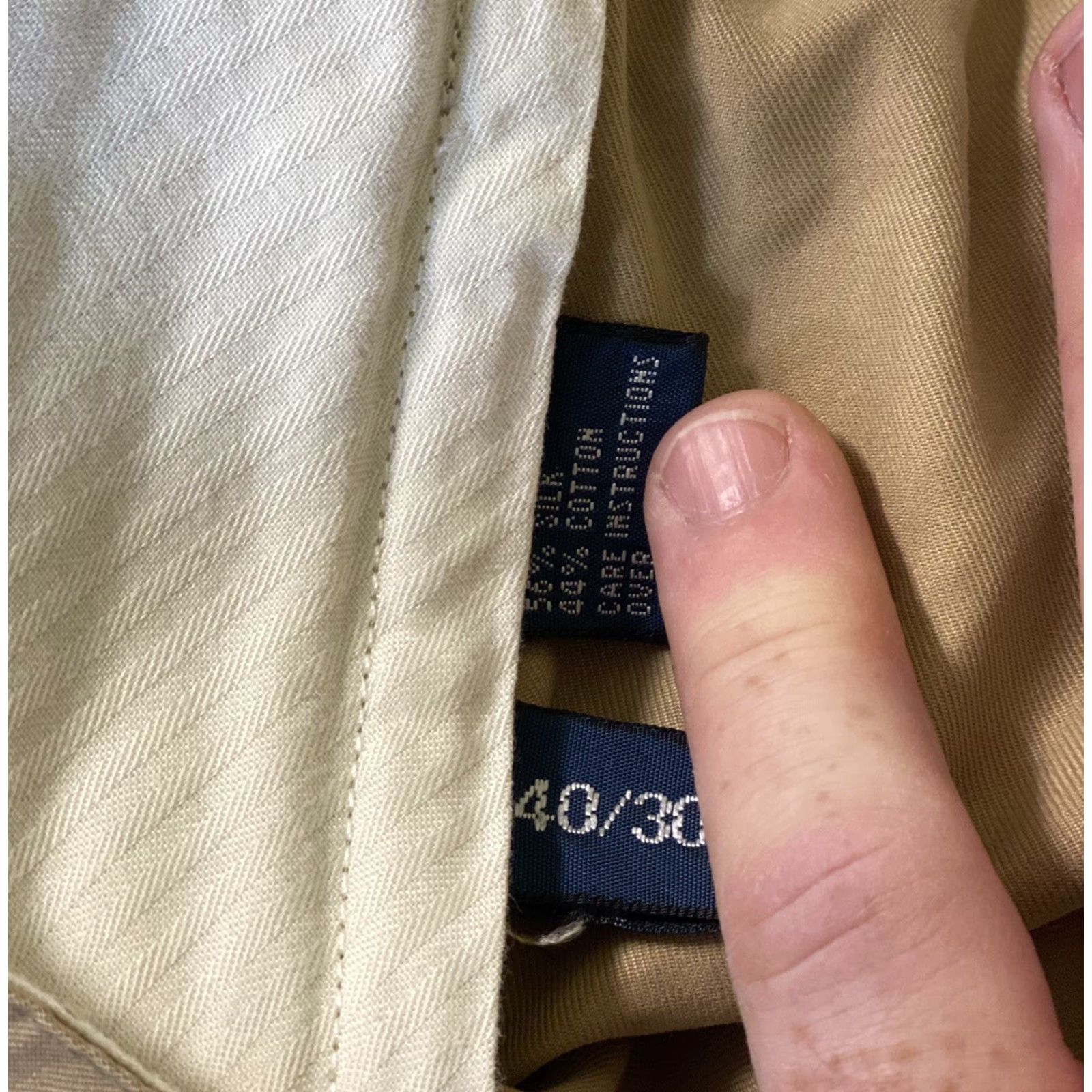 Polo Ralph Lauren VINTAGE Polo Ralph Lauren Pants Men Silk Blend Flat Front 40x30 Regular Inseam 30 Chino Brown Tan Size US L / EU 52-54 / 3 - 5 Thumbnail