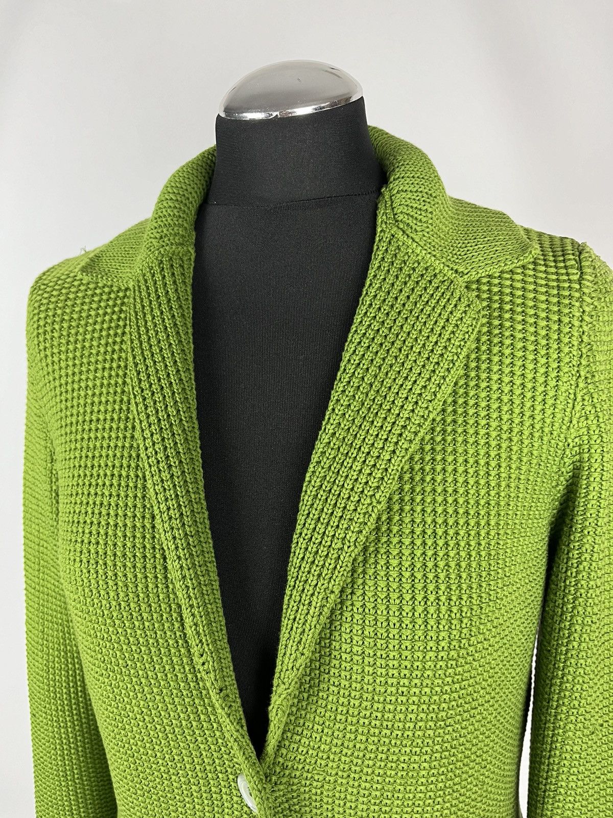 Designer × Malo Malo Green Cotton Knit Button Cardigan Blazer Womens (0411) Size M / US 6-8 / IT 42-44 - 5 Thumbnail