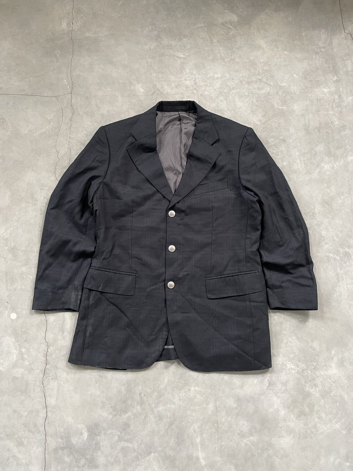 Burberry Vintage Burberry Blazer Check Black Suit Size 44R - 1 Thumbnail