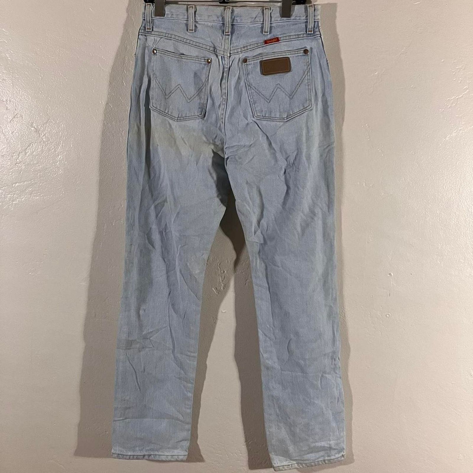 Vintage × Wrangler Vintage 80s Wrangler Jeans Light Wash Denim Made in USA Size 34" / US 12 / IT 48 - 4 Thumbnail
