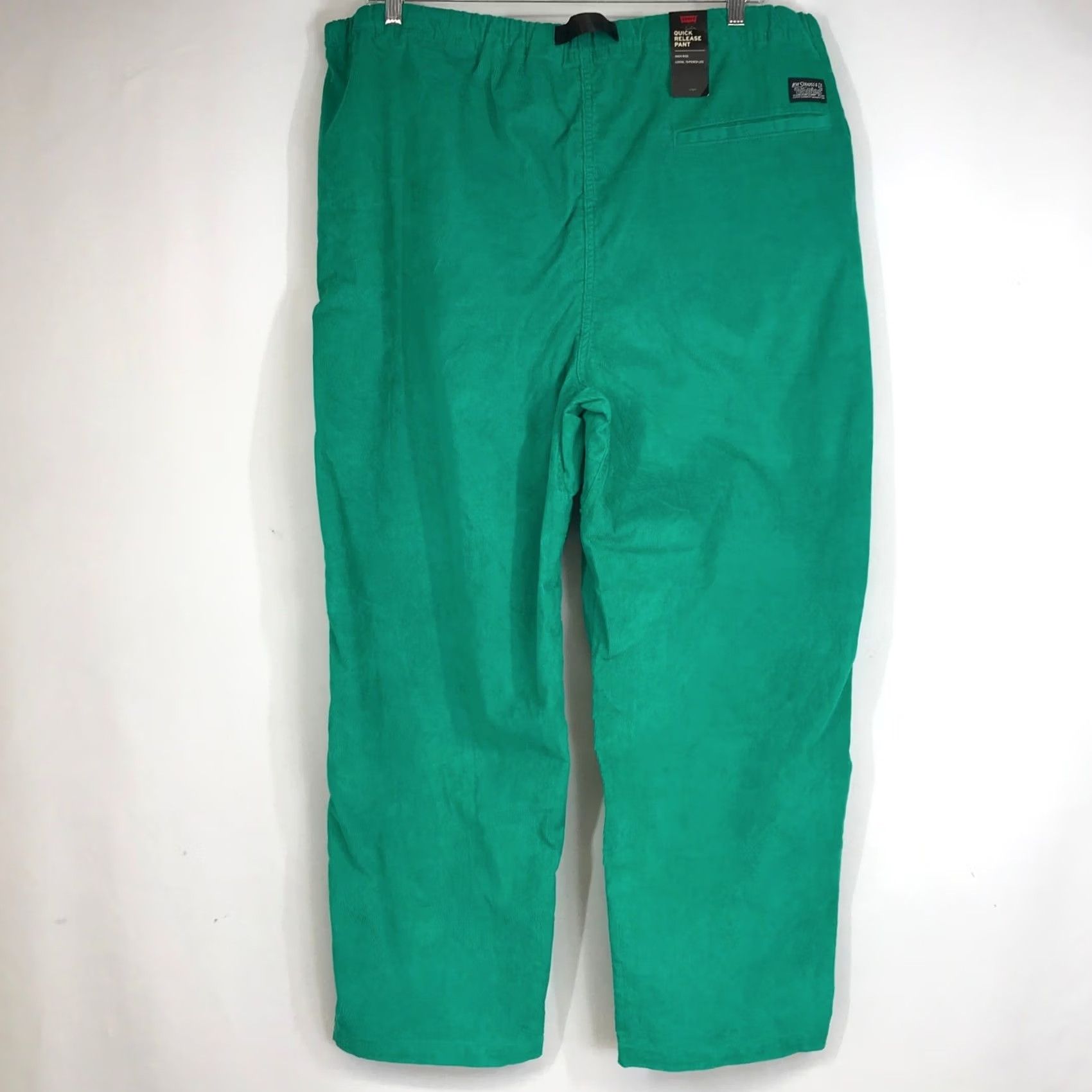 Levi's Levi's Mens Green Corduroy Jogger Pants XXL Loose Drawstring Waist High Rise Front Flat Front Pocket Logo Size US 39 - 4 Thumbnail