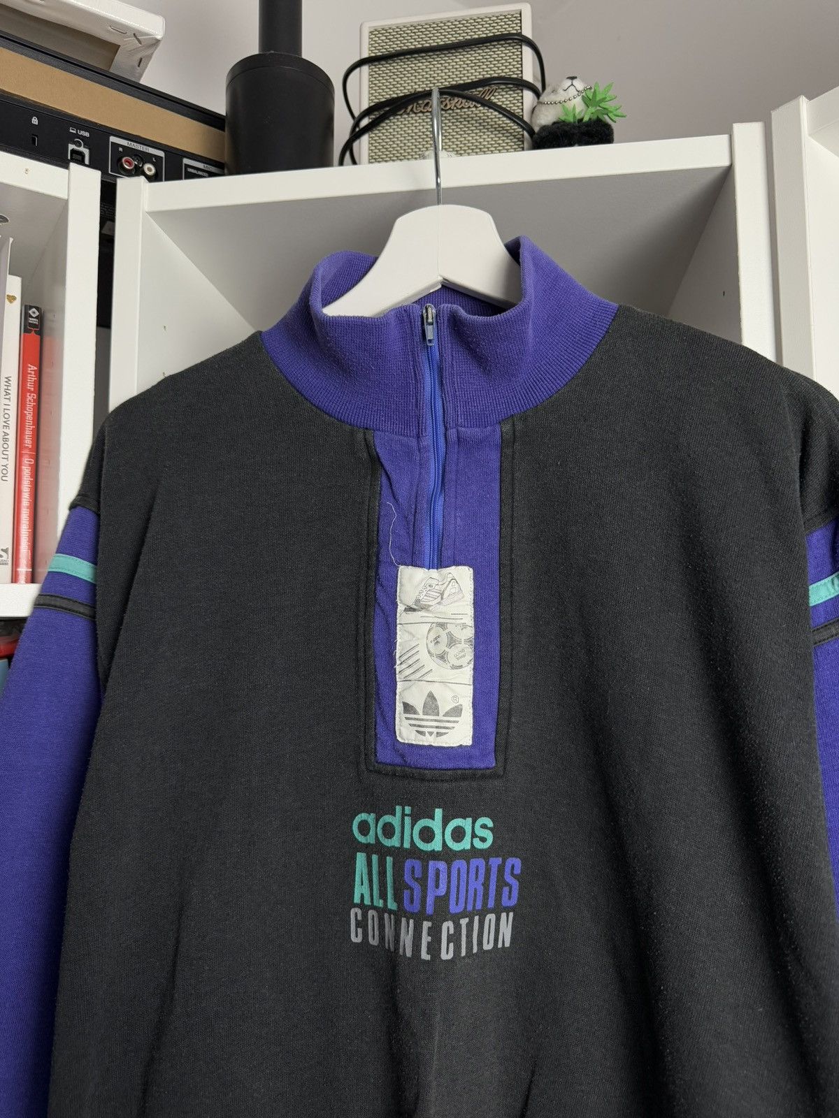 Adidas × Vintage Vintage 90s Adidas 1/4 zip sweatshirt L blockcore football Size US L / EU 52-54 / 3 - 3 Thumbnail