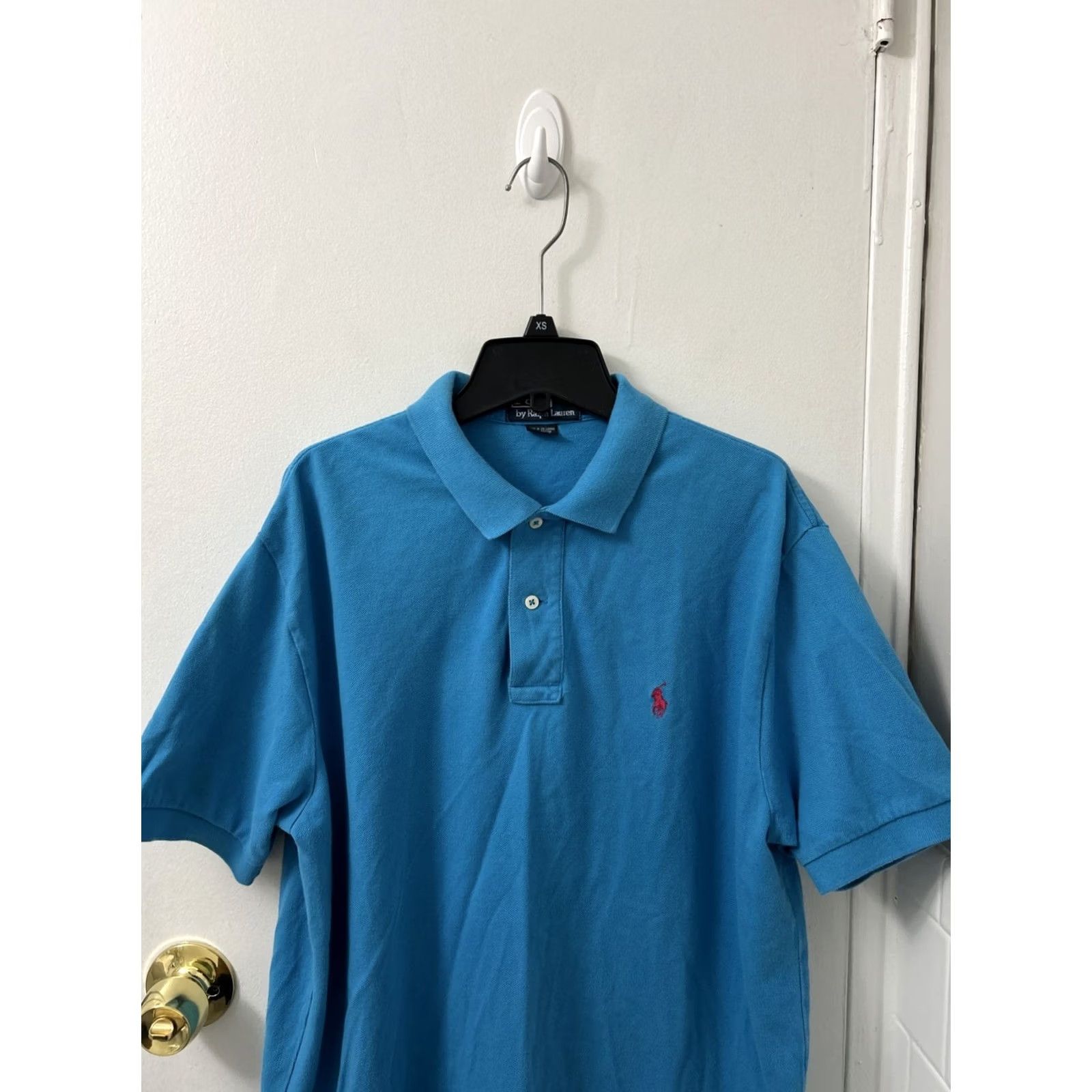 Polo Ralph Lauren VINTAGE Polo Ralph Lauren Shirt Mens Large Blue Cotton Pink Pony Short Sleeve Polo Shirt L Mens Women's? Size US L / EU 52-54 / 3 - 2 Thumbnail