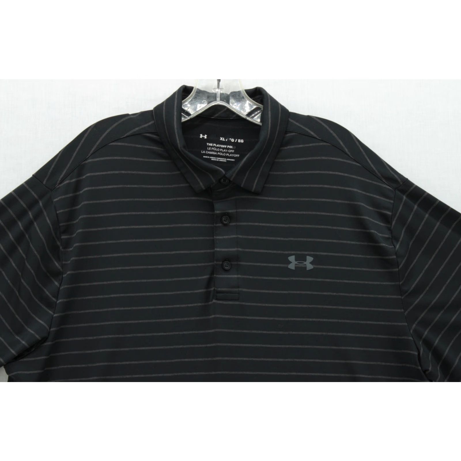 Under Armour Under Armour The Playoff Polo Shirt Mens XL Black Striped Short Sleeve Polo Preppy Shirt Size US XL / EU 56 / 4 - 2 Thumbnail