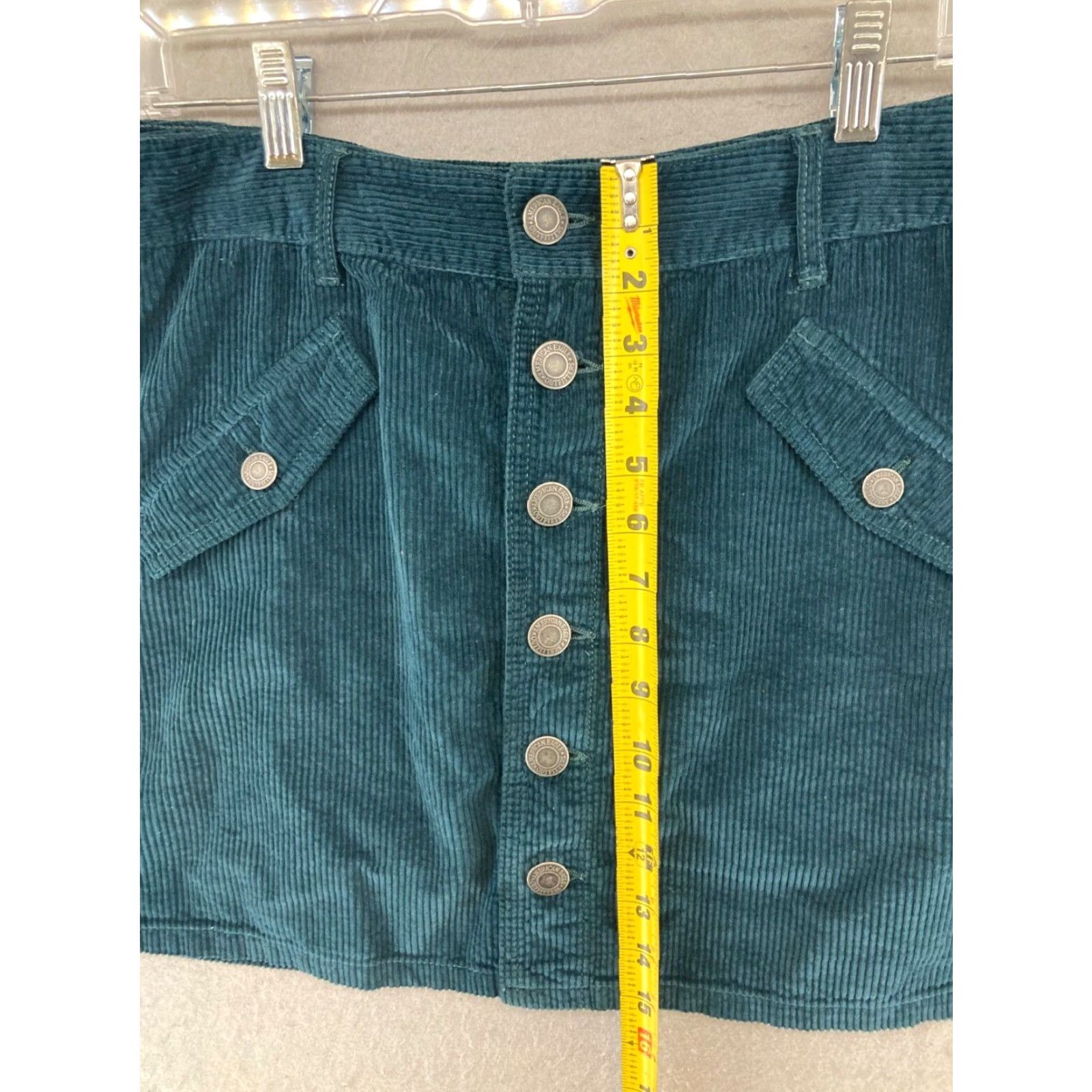 American Eagle Outfitters American Eagle Skirt Womens Corduroy 10L Blue Button Up Size 32" / US 10 / IT 46 - 4 Thumbnail