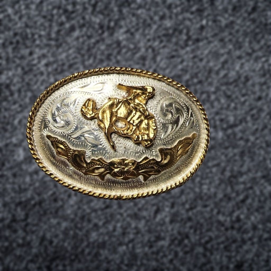Vintage VINTAGE Alpaca Silver Mexico Bucking Bronco Belt Buckle Belt Buckle Adult One Size Silver 1980s Animal Mens Size ONE SIZE - 1 Thumbnail