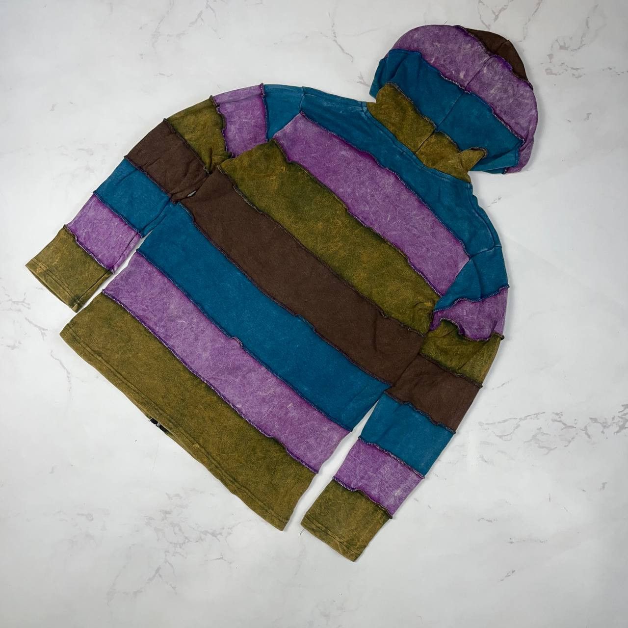 Japanese Brand Japanesse Brand patchwork Archival Y2K Hoodi Avant-Garde Size US M / EU 48-50 / 2 - 12 Thumbnail