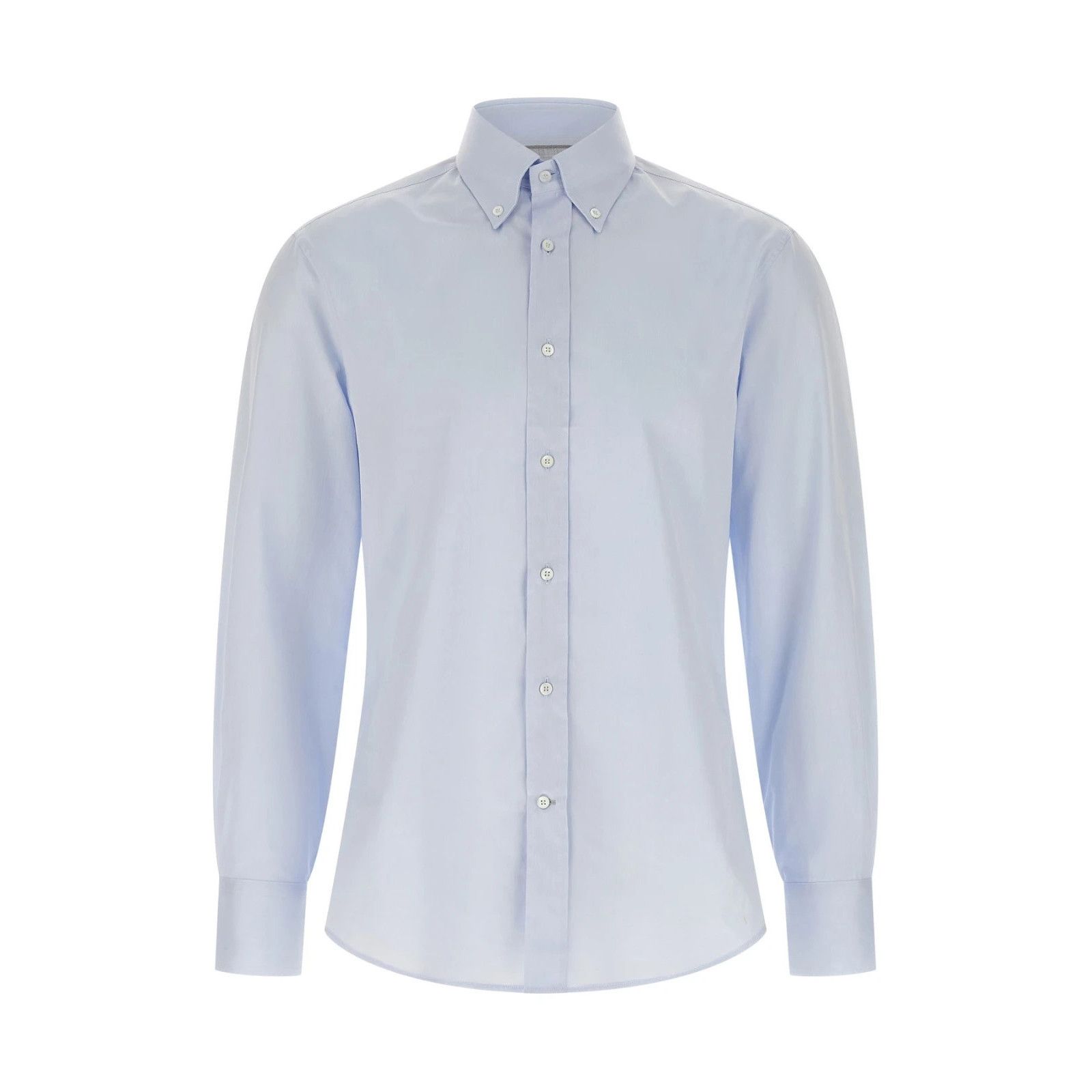 Brunello Cucinelli BRUNELLO CUCINELLI Light-Blue Button-Down Cotton Shirt New & Size US XL / EU 56 / 4 - 1 Thumbnail