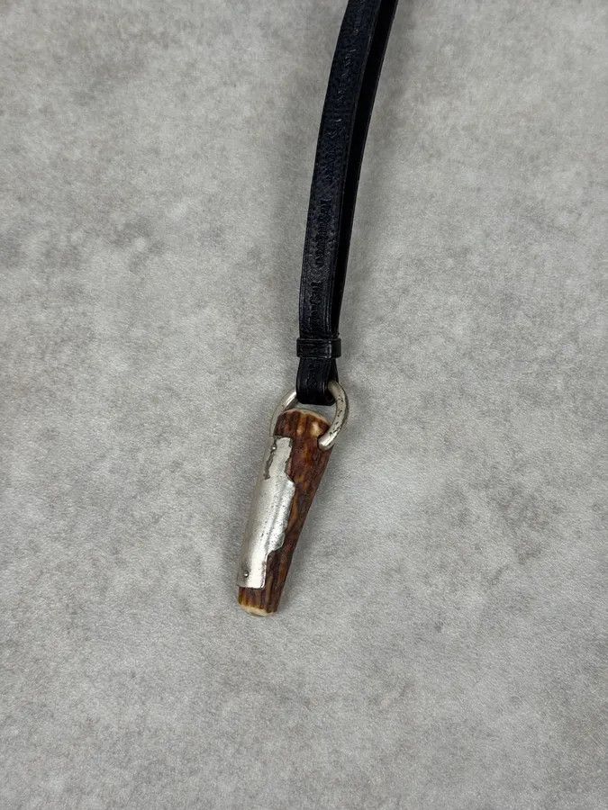 Yves Saint Laurent 2000s Yves Saint Laurent Mombasa Black Leather Horn Pendant Necklace by Tom Ford Size ONE SIZE - 3 Thumbnail