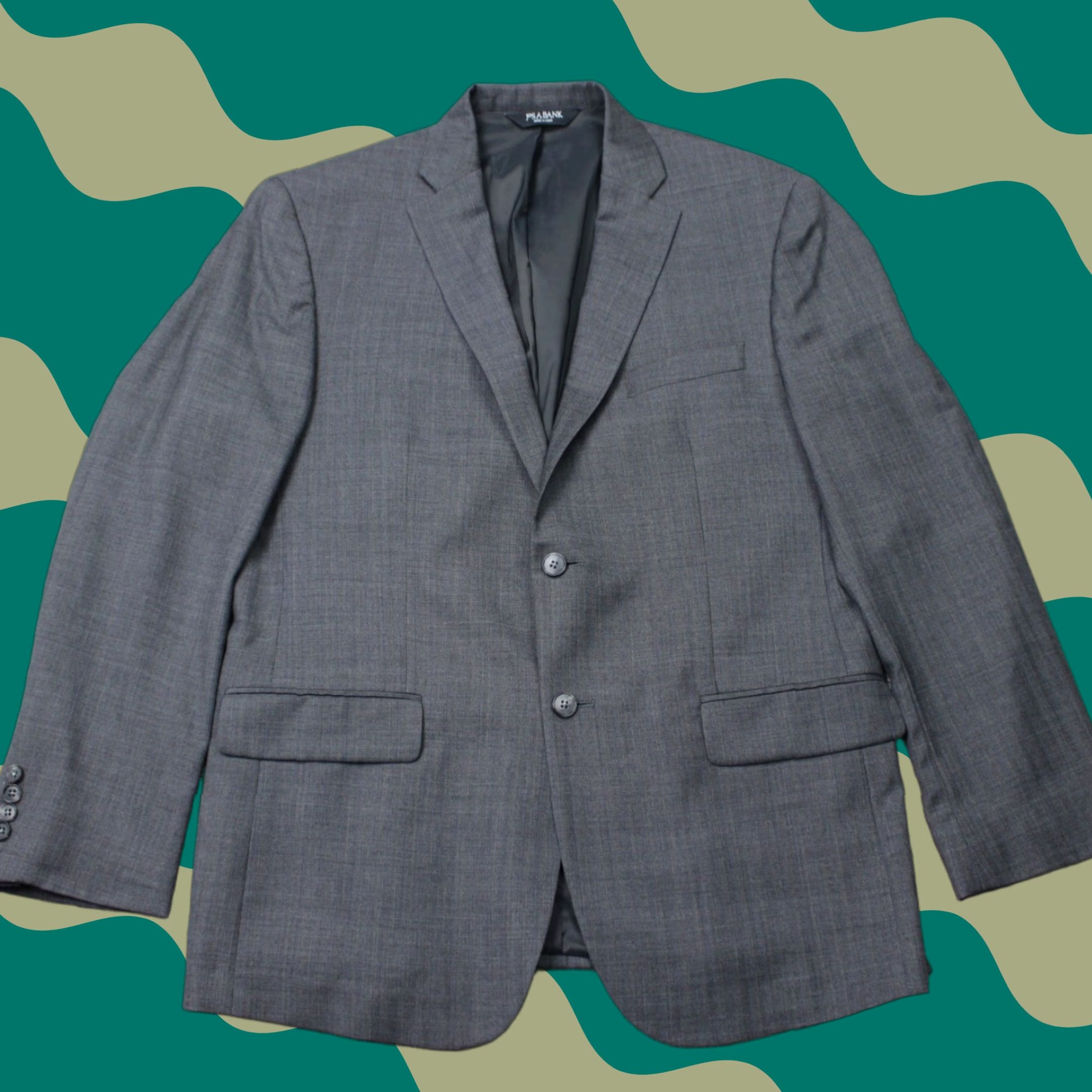 Jos. A. Bank Jos. A. Bank Gordon Blazer Men 46R Gray Traveler Wool 2 Button Double Vent Blazer Size 46R - 1 Thumbnail