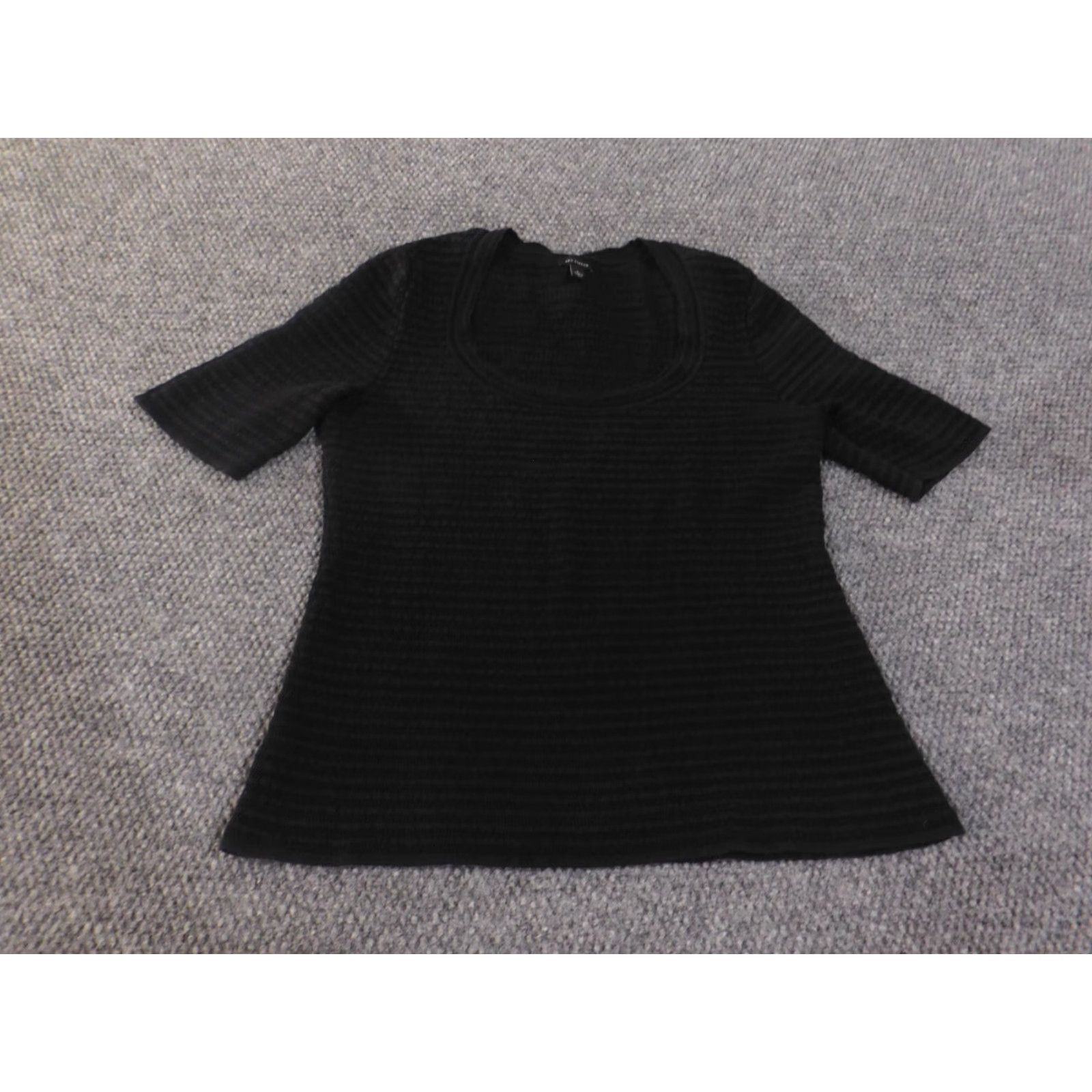 Vintage Ann Taylor top Black geometric stretch womens pullover cotton L Size L / US 10 / IT 46 - 2 Thumbnail