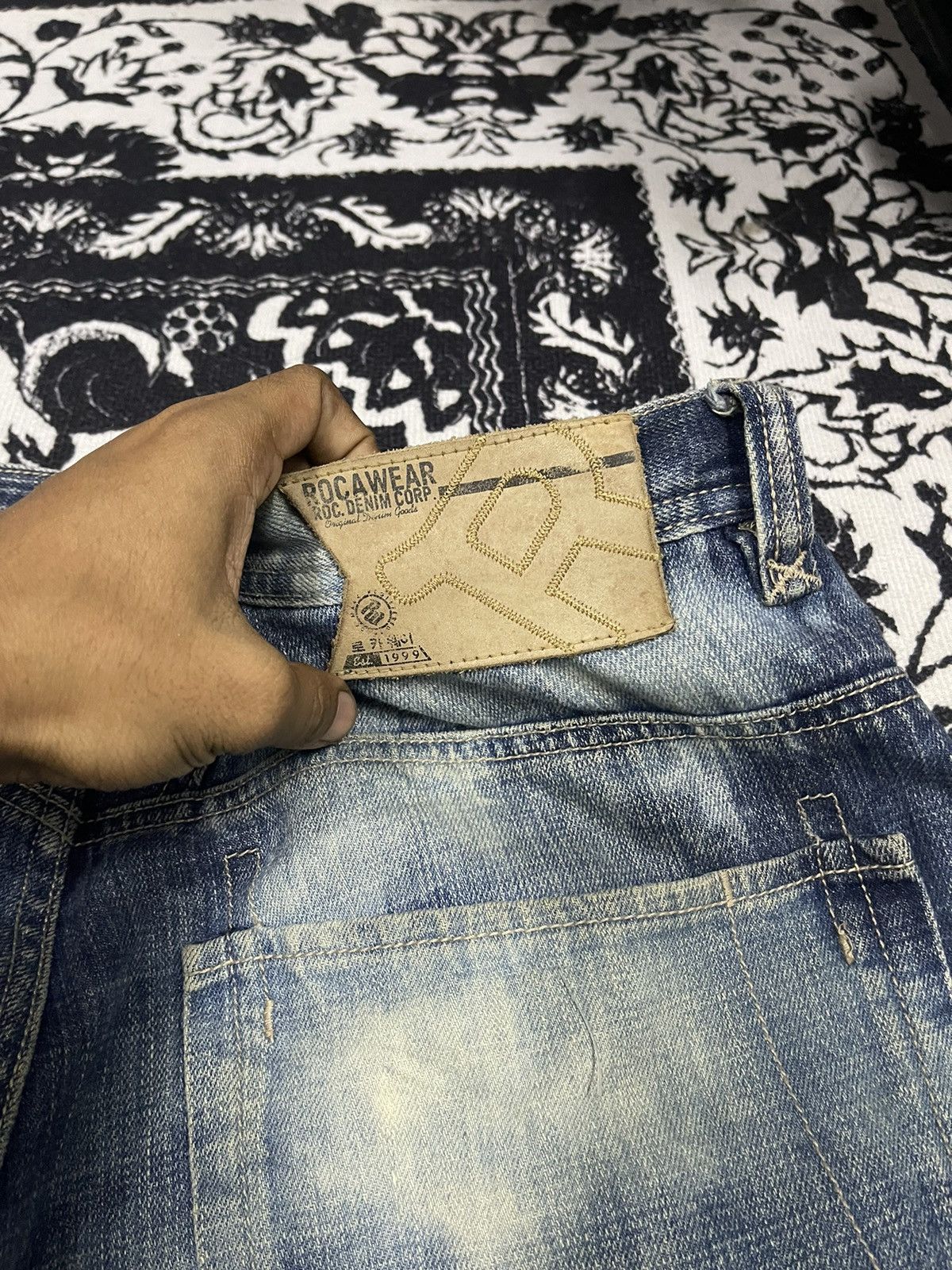 Rocawear 2000s ROCAWEAR BAGGY JEANS ACID SPLASH DESIGN Size US 36 / EU 52 - 20 Thumbnail