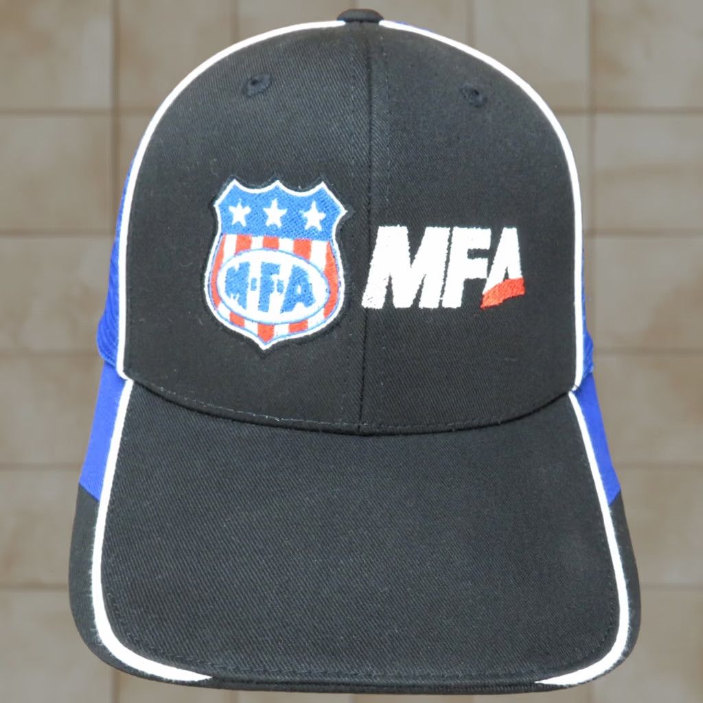 Port Authority Revised Title: MFA Oil Grain Farm Black Blue Stars and Bars Trucker Hat Adjustable Vintage Size ONE SIZE - 1 Thumbnail