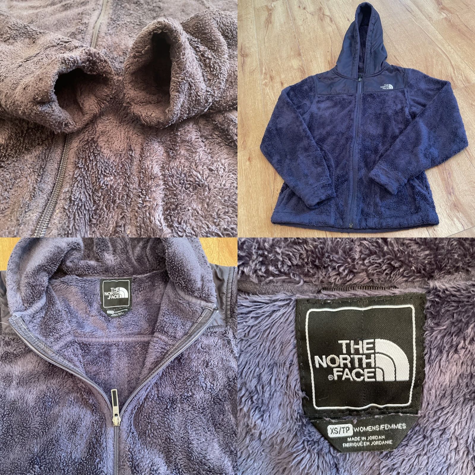 The North Face VINTAGE The NORTH FACE Oso Hooded Jacket XS Dark Grey Furry Raschel Fleece Full Zip Womenhood? Size XS / US 0-2 / IT 36-38 - 8 Thumbnail