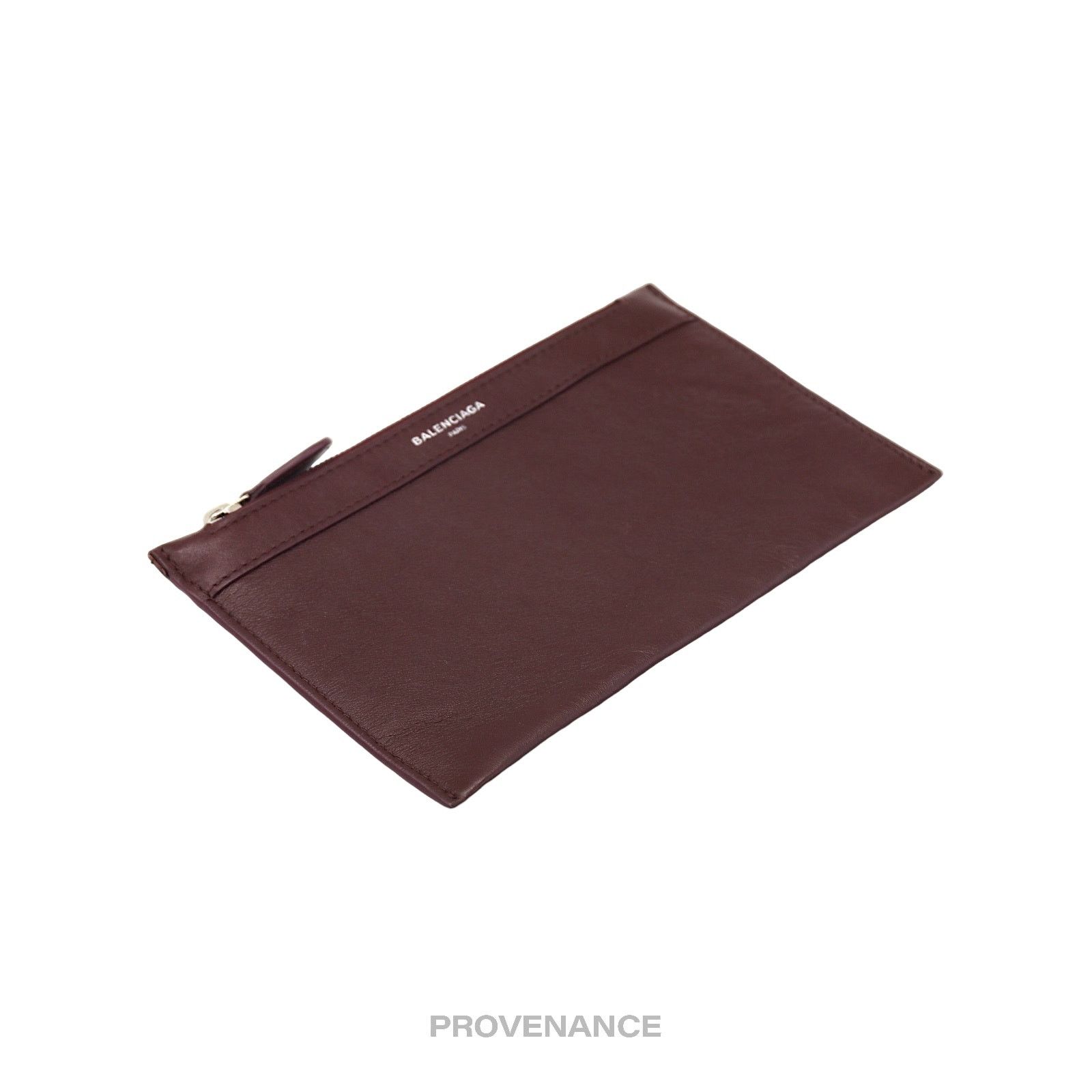 Balenciaga 🔴 Balenciaga Zip Pouch Wallet - Bordeaux Leather Size ONE SIZE - 3 Thumbnail