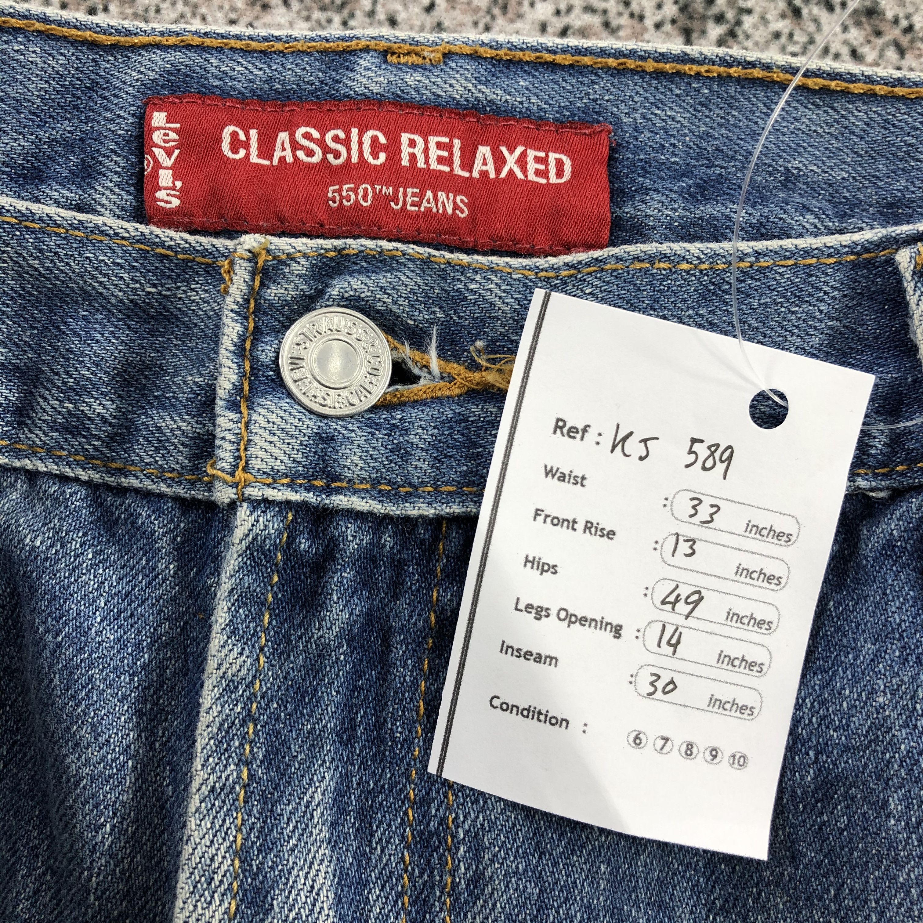Levi's Vintage Levis 550 Jeans Dirty Blue Wash Denim KJ589 Size US 32 / EU 48 - 11 Thumbnail