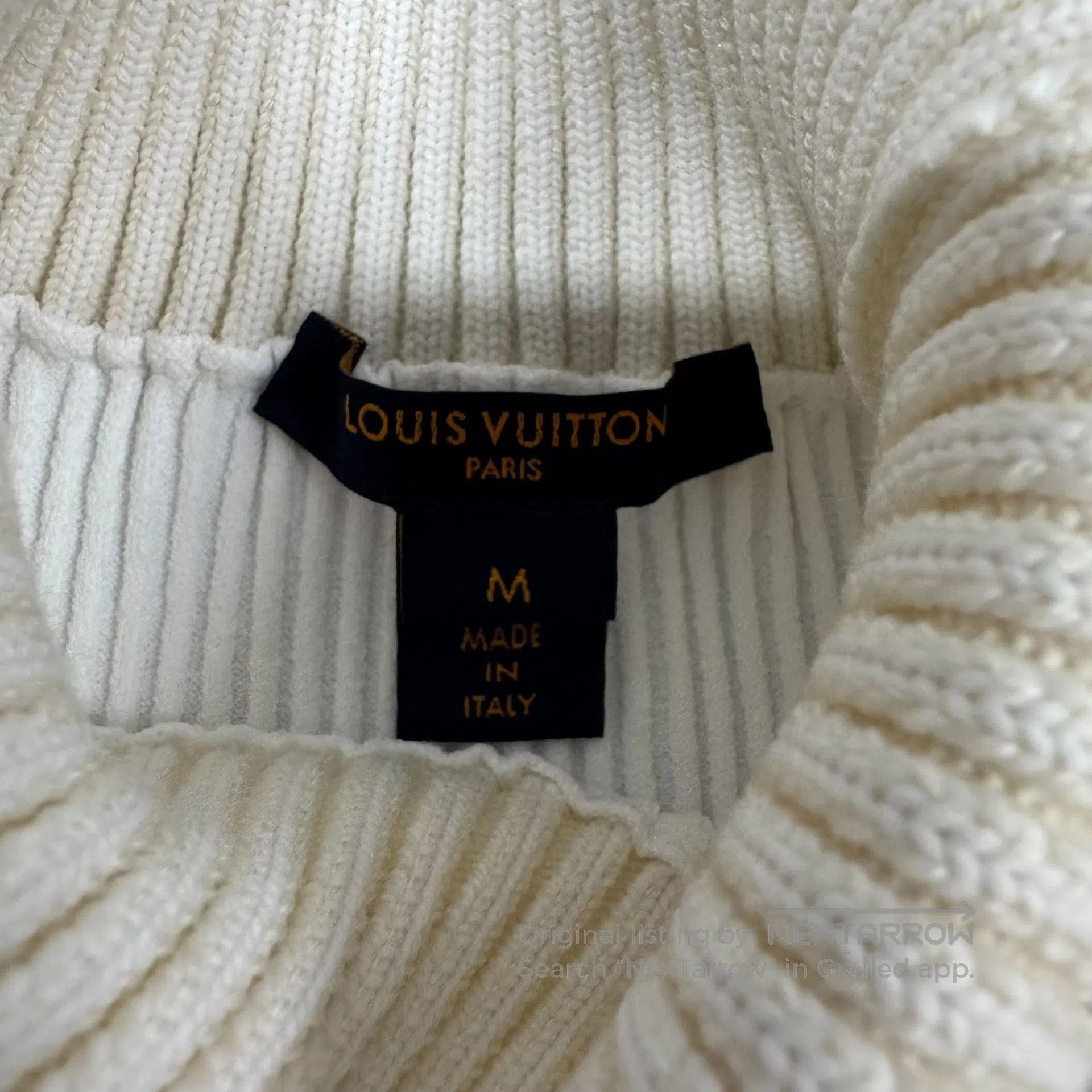 Louis Vuitton Louis Vuitton White high-necked, vertical striped knitted Size M / US 6-8 / IT 42-44 - 4 Thumbnail